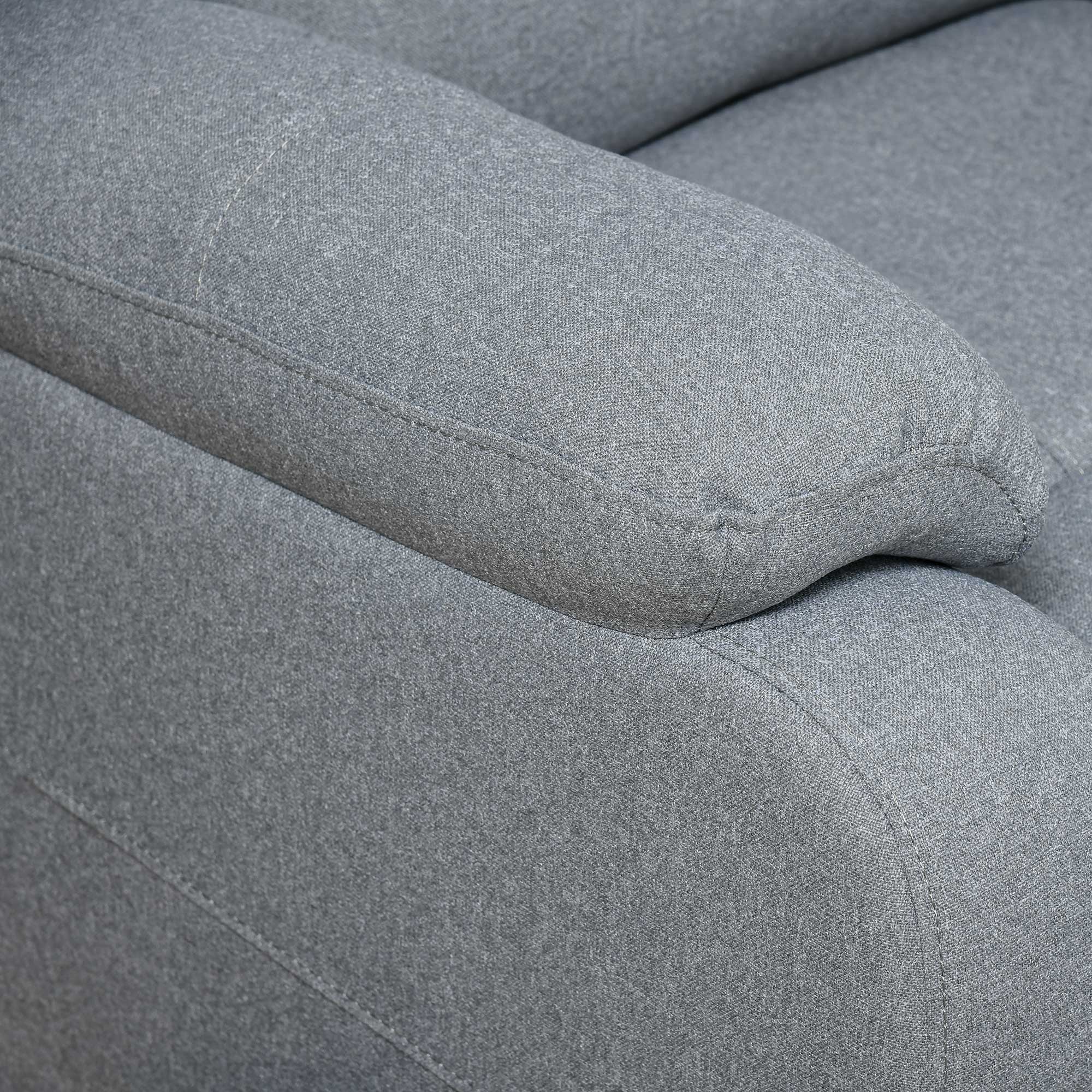 Relaxsessel Fernsehsessel mit Liegefunktion Liegesessel Sessel mit Verstellbarer Rückenlehne, Fußstütze TV-sessel mit Leinenoptik für Wohnzimmer Schlafzimmer, Hellgrau