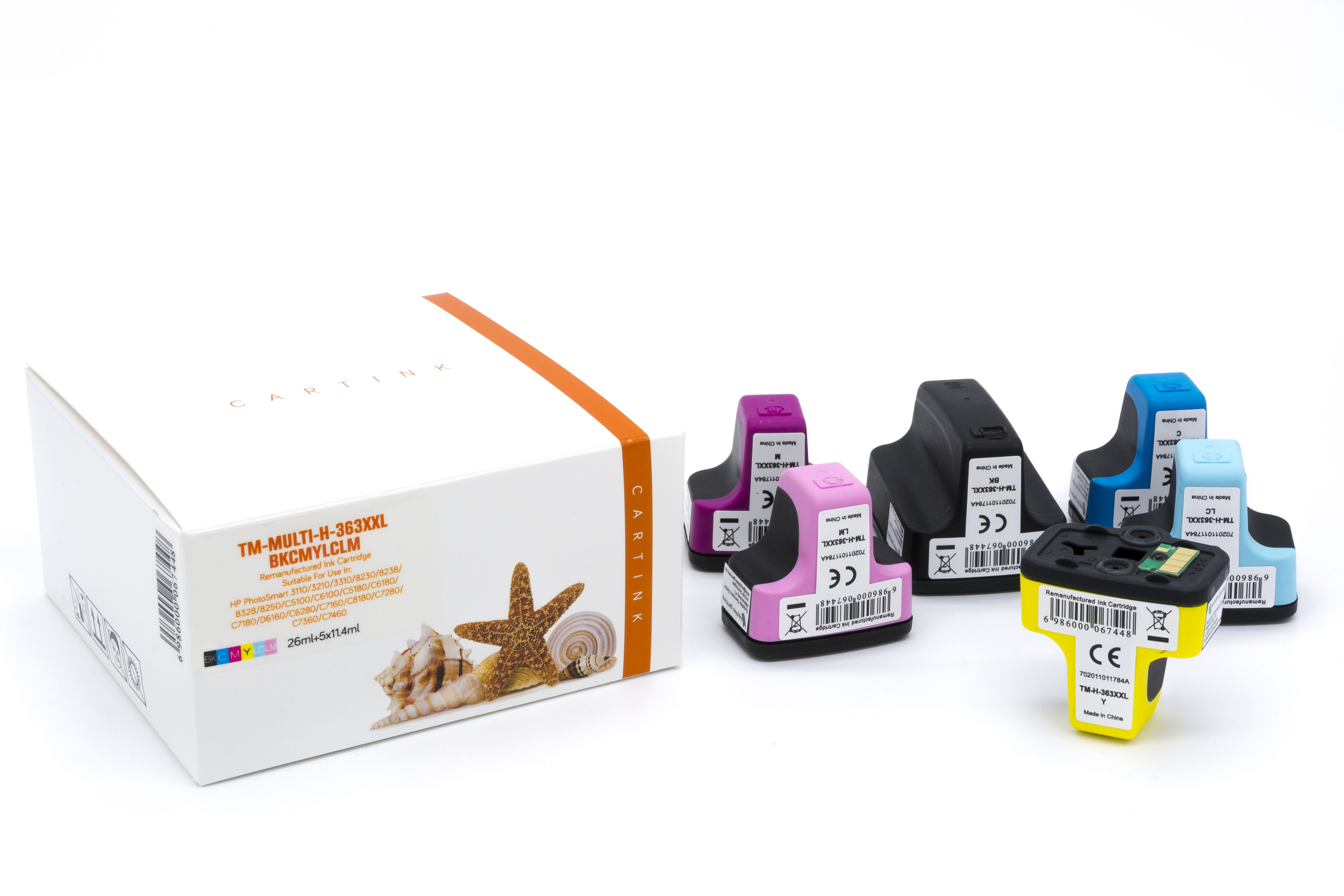 Multipack 363XXL alternativ Tinte für HP / CB333EE / BK38/ C,M,Y,LC,LM11,4
