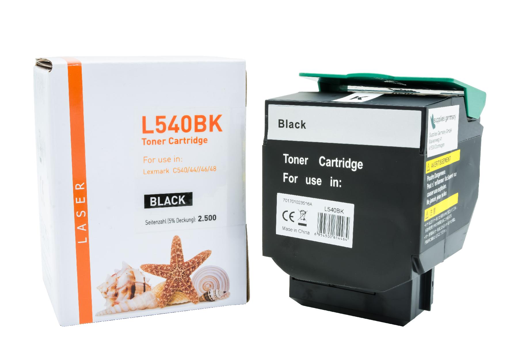 C540 alternativ Toner schwarz für Lexmark  / C540 / 44 / 46 / 48 / 2.500 Seiten