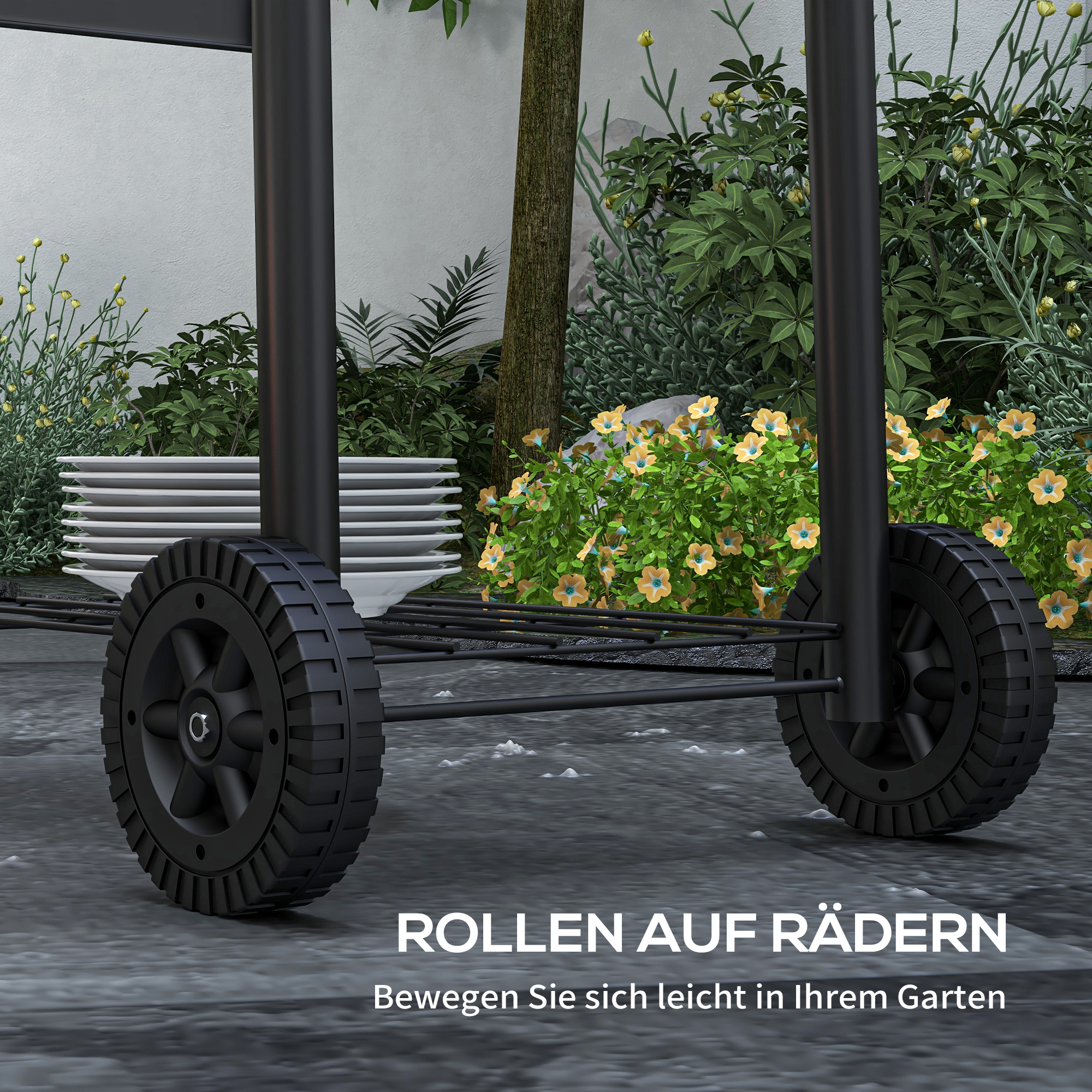 Holzkohlegrill Smoker BBQ-Grill, 1 Ablage,inkl. Thermometer, 83 x 46.5 x 115 cm, Schwarz