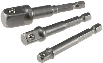 Bitaufnahme-Adapterset - von Sechskant auf 1/4", 3/8", 1/2" Bitaufnahme-Adapterset - von Sechskant auf 1/4", 3/8", 1/2"