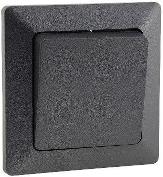 MILOS Taster, Anthrazit, 0-250V~/ 10A, inkl. Rahmen, UP
