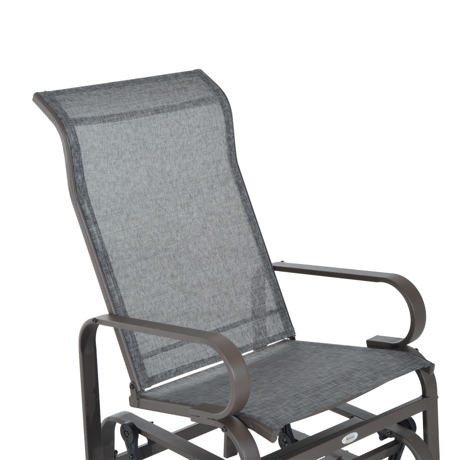 Schaukelstuhl Garten Gartenstuhl Relaxstuhl Gartenschaukel Garten Metall Schaukel Stuhl für Garten Terrasse Balkon Texteline Grau+Braun 60 x 78 x 105 cm