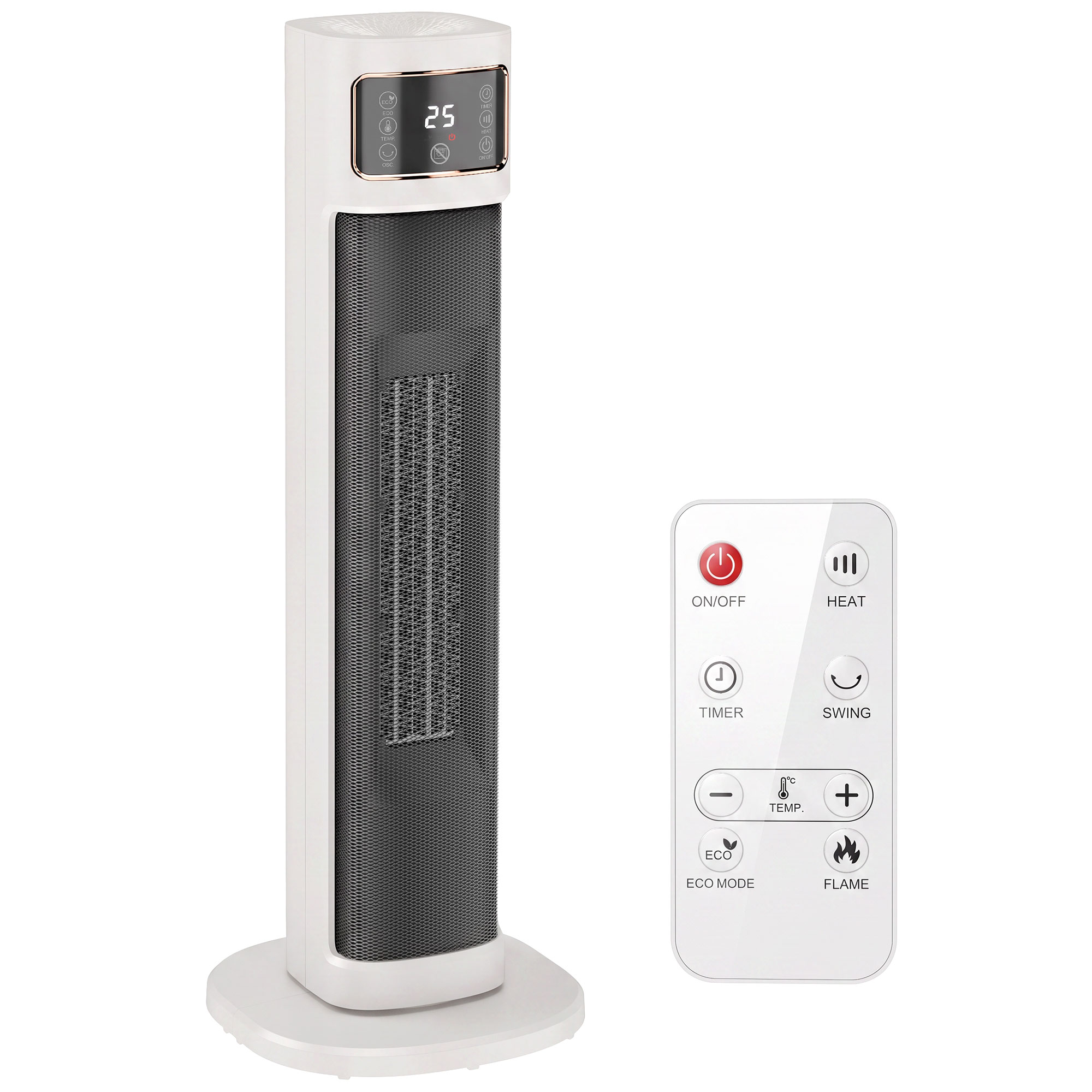 Keramik-Heizlüfter, 2.000 W, 4 Modi, Thermostat, Fernbedienung, energiesparend