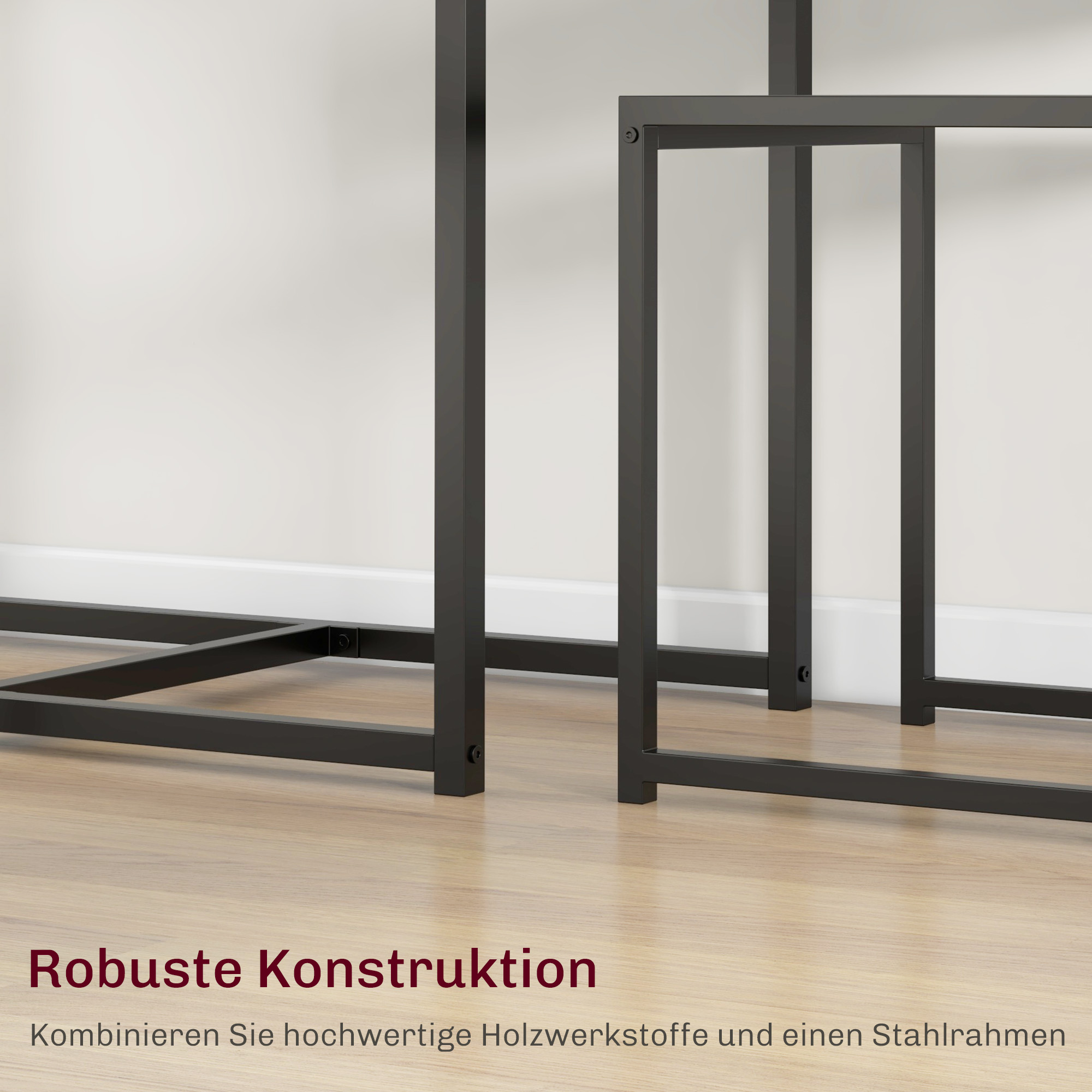3-teiliges Bartisch-Set Hochtisch-Set 3-teilig, 2 Stühle, 1 Tisch, 90 cm x 47 cm x 76  cm, Schwarz