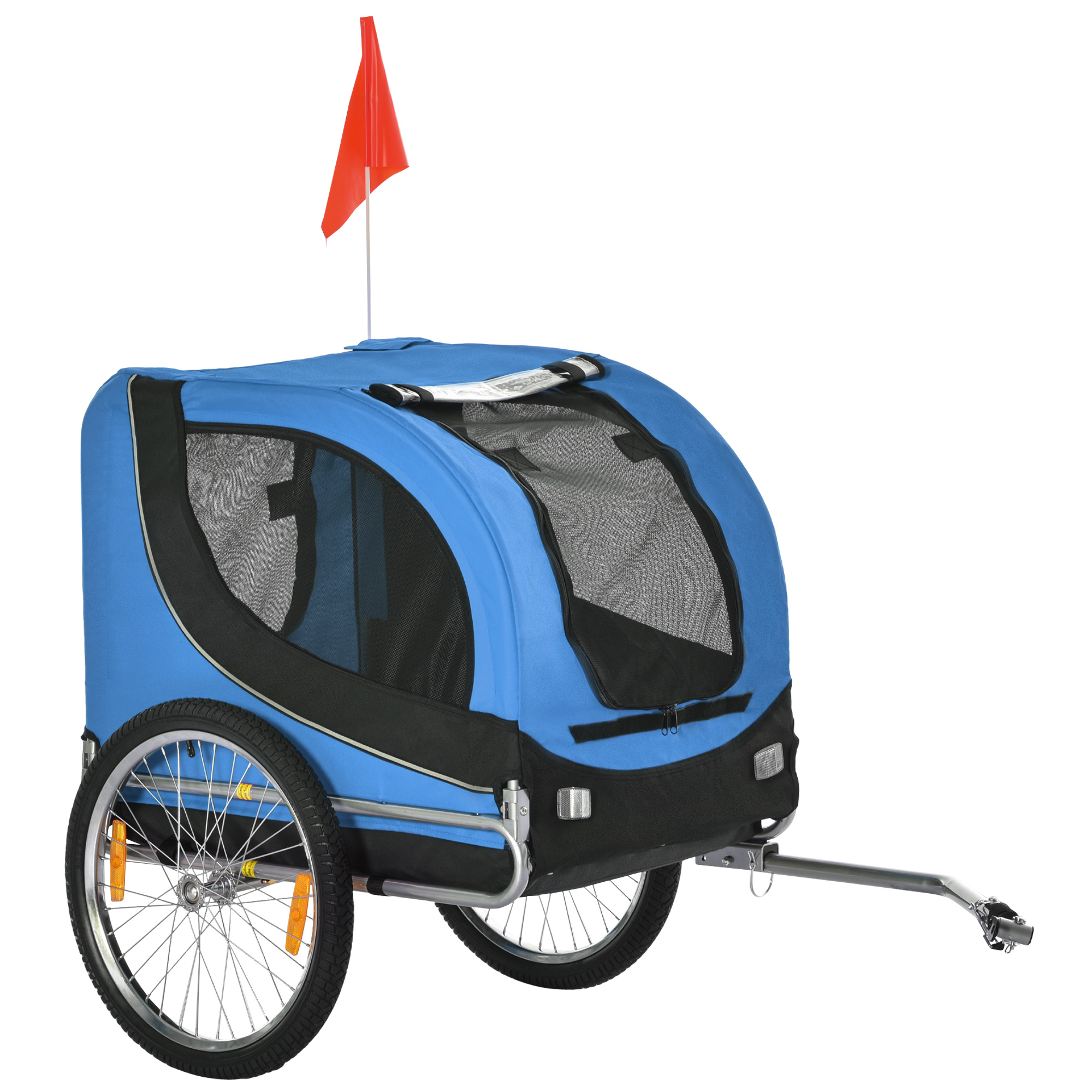 Fahrradanhänger bis 20kg Universalkupplung Sicherheitsanker Reflektor Stahl Blau+Schwarz