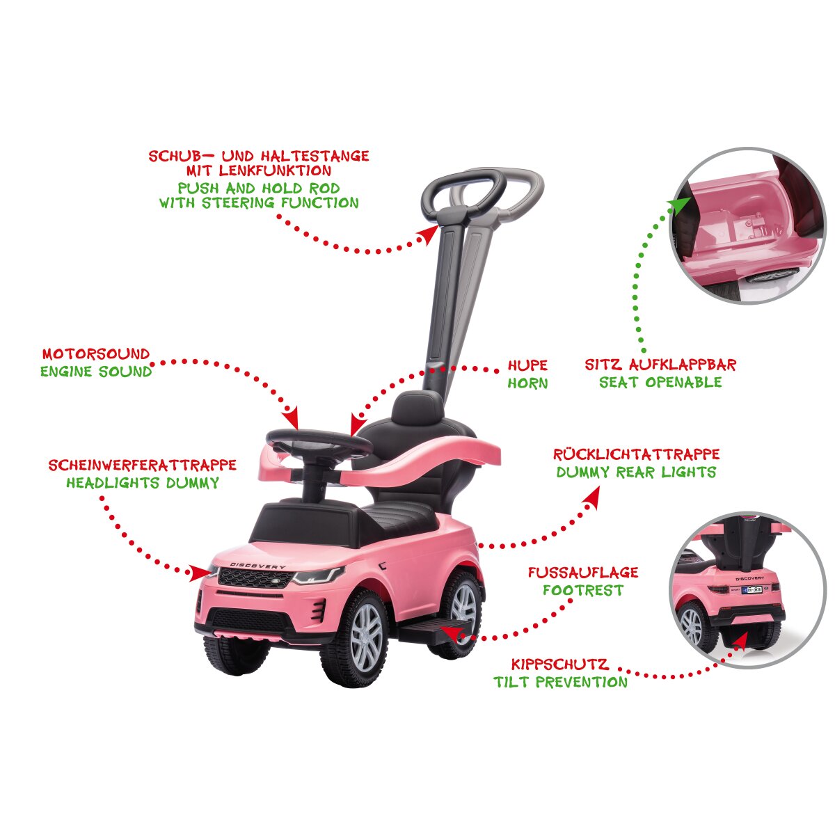 Rutscher Land Rover Discovery pink 3in1 Rutscher Land Rover Discovery pink 3in1