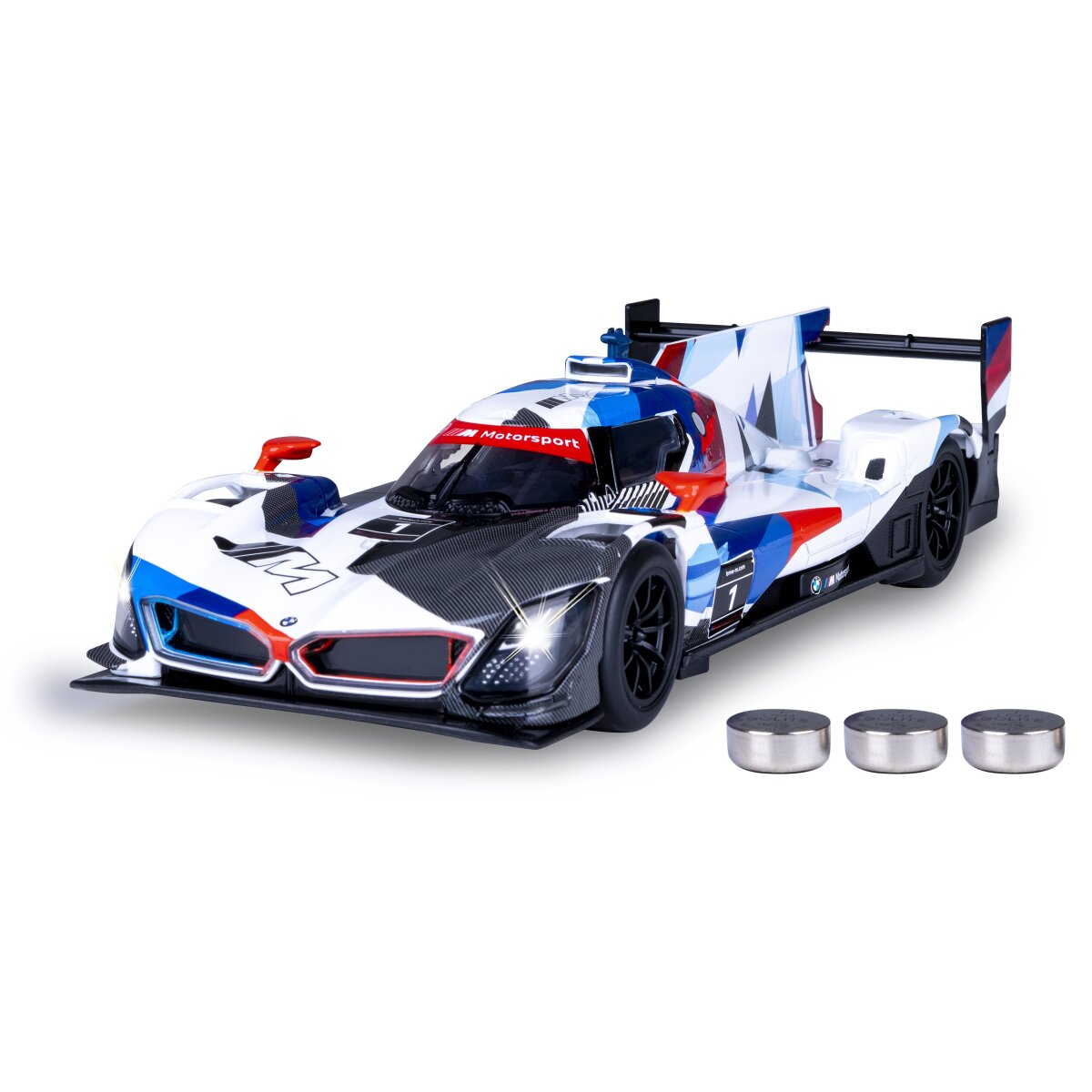 BMW M Hybrid V8 Diecast 1:24 blau inkl. Knopfzellen