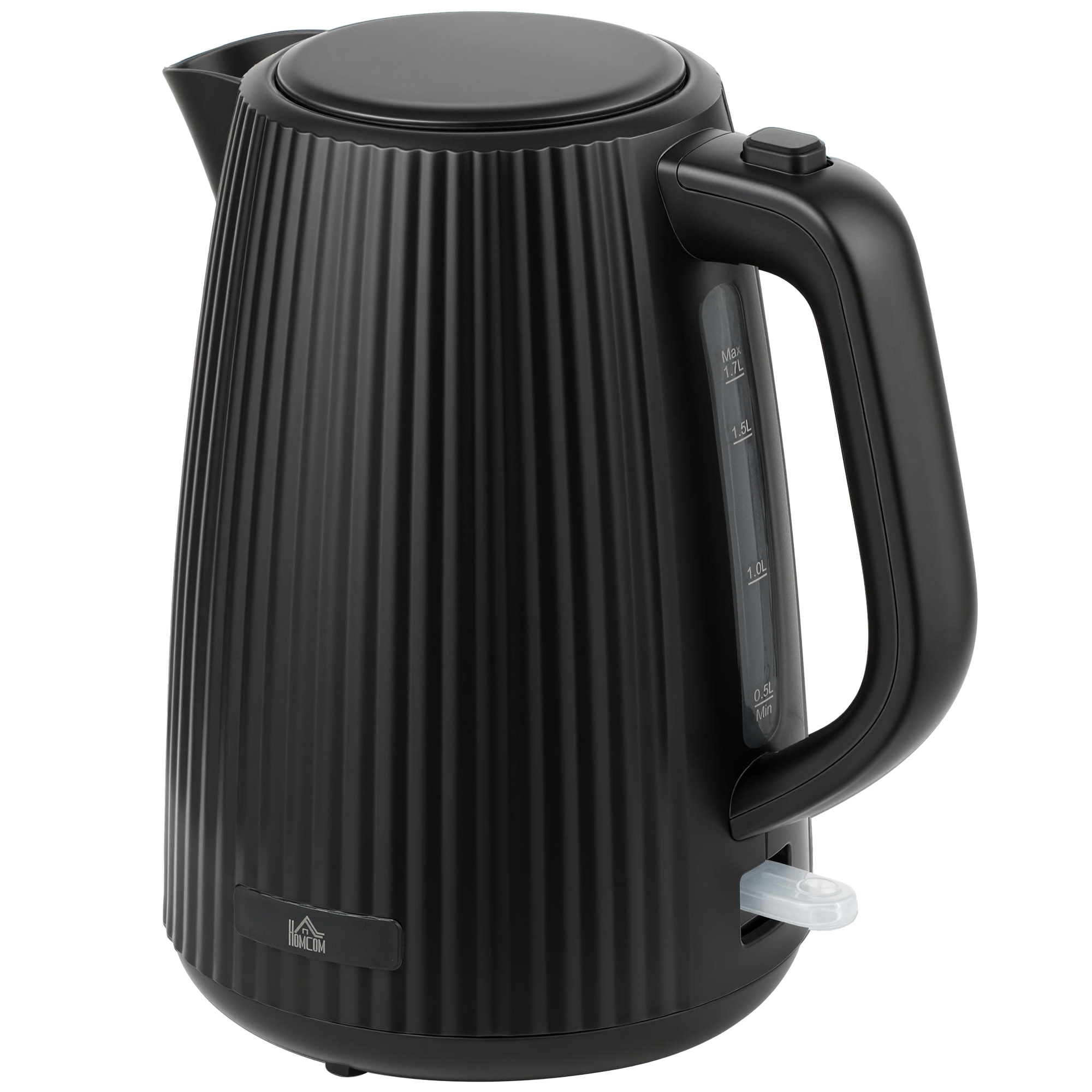 Wasserkocher, 1,7L, Schnellkochfunktion, 2200W, mit herausnehmbarem Kalkfilter, Abschaltautomatik, Schwarz