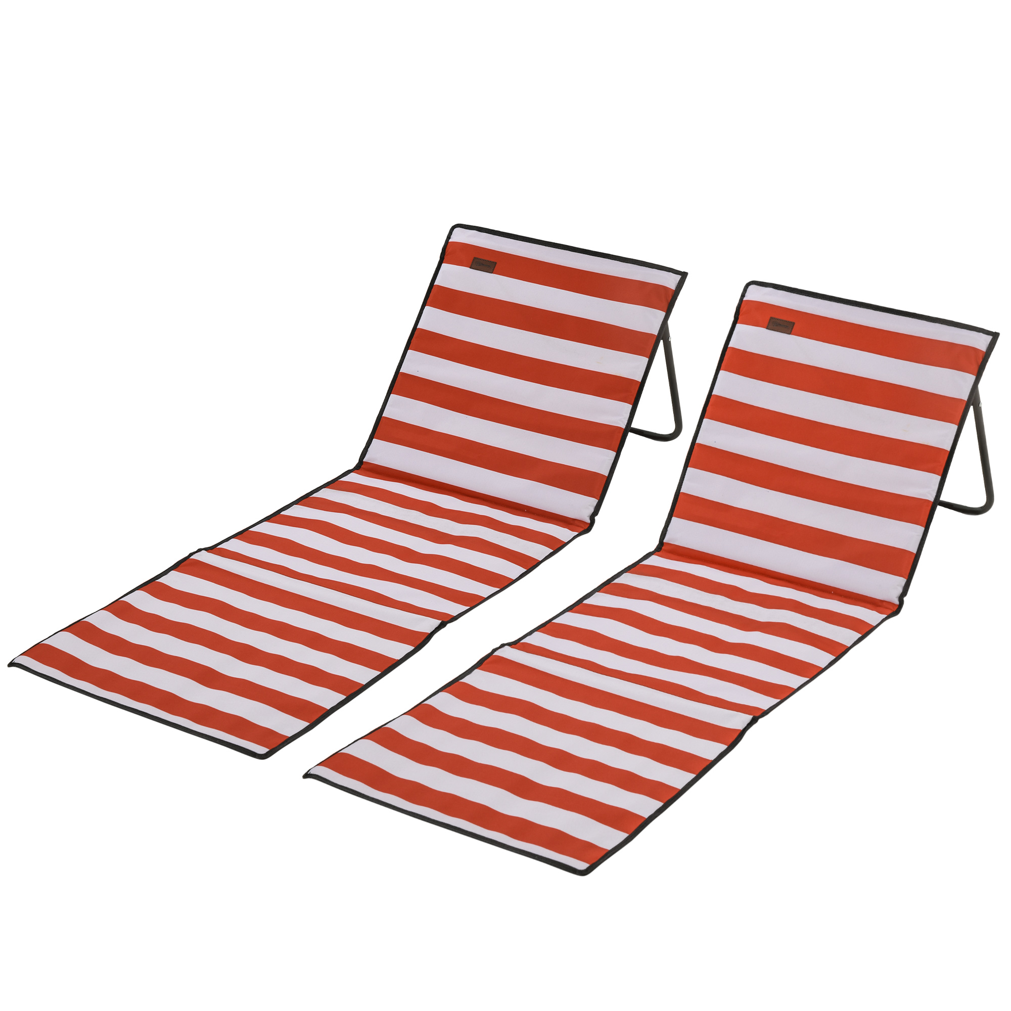 Strandliege, klappbar, verstellbare Rücklehne, Seitentasche, weiche Polsterung, Stahlrahmen, Rot, 142x51x40cm