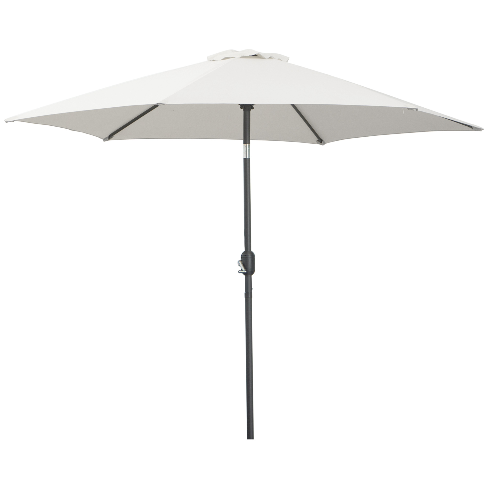 Knickschirm Sonnenschirm Gartenschirm Marktschirm mit Handkurbel Alu 180/? Polyester Beige ?2,6 x 2,35 m