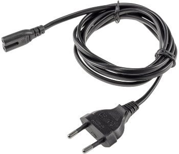 Netzkabel Eurostecker > Doppelnutstecker - H03VVH2-F2G, 0,75 mm², 2,5A/250V, 1,5m Netzkabel Eurostecker > Doppelnutstecker - H03VVH2-F2G, 0,75 mm², 2,5A/250V, 1,5m