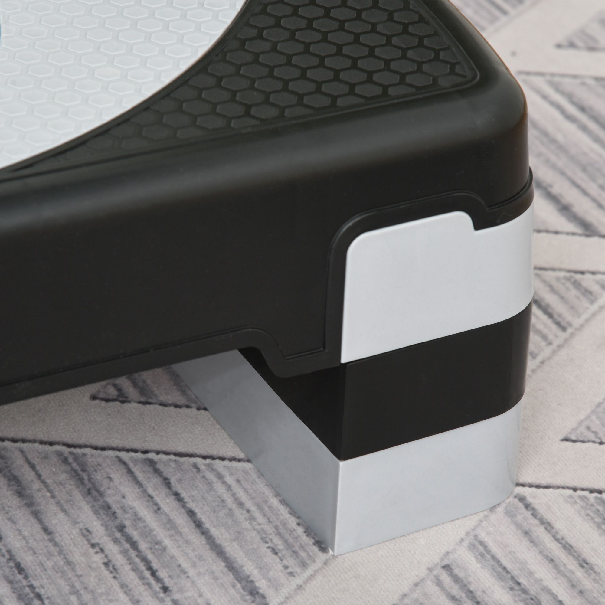 Aerobic-Stepper 3-stufig höhenverstellbar 80 x 31 x 20 cm Schwarz+Grau