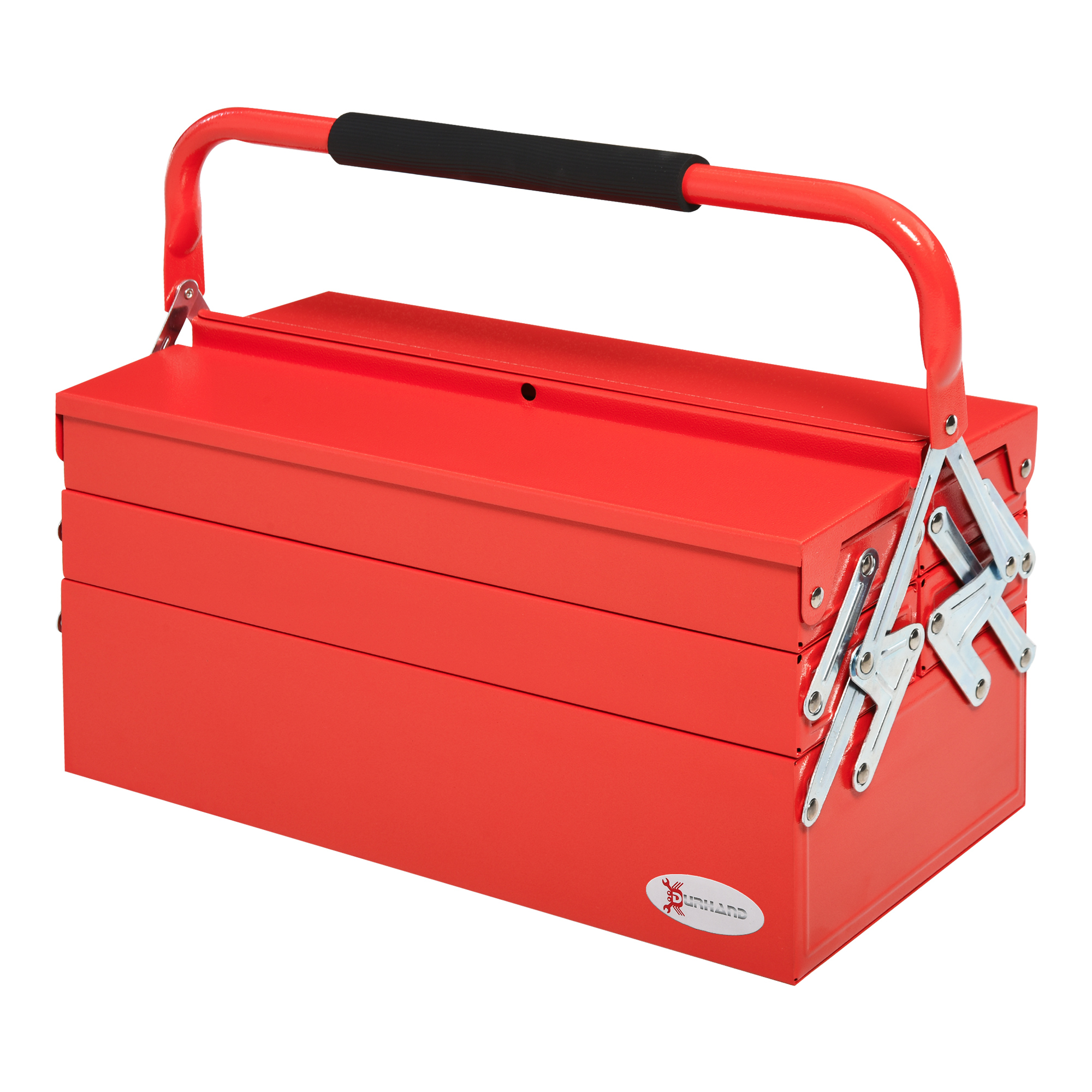Werkzeugkasten Werkzeugkoffer mit 5 Fächern 45 x 20 x 34,5cm Stahl Rot