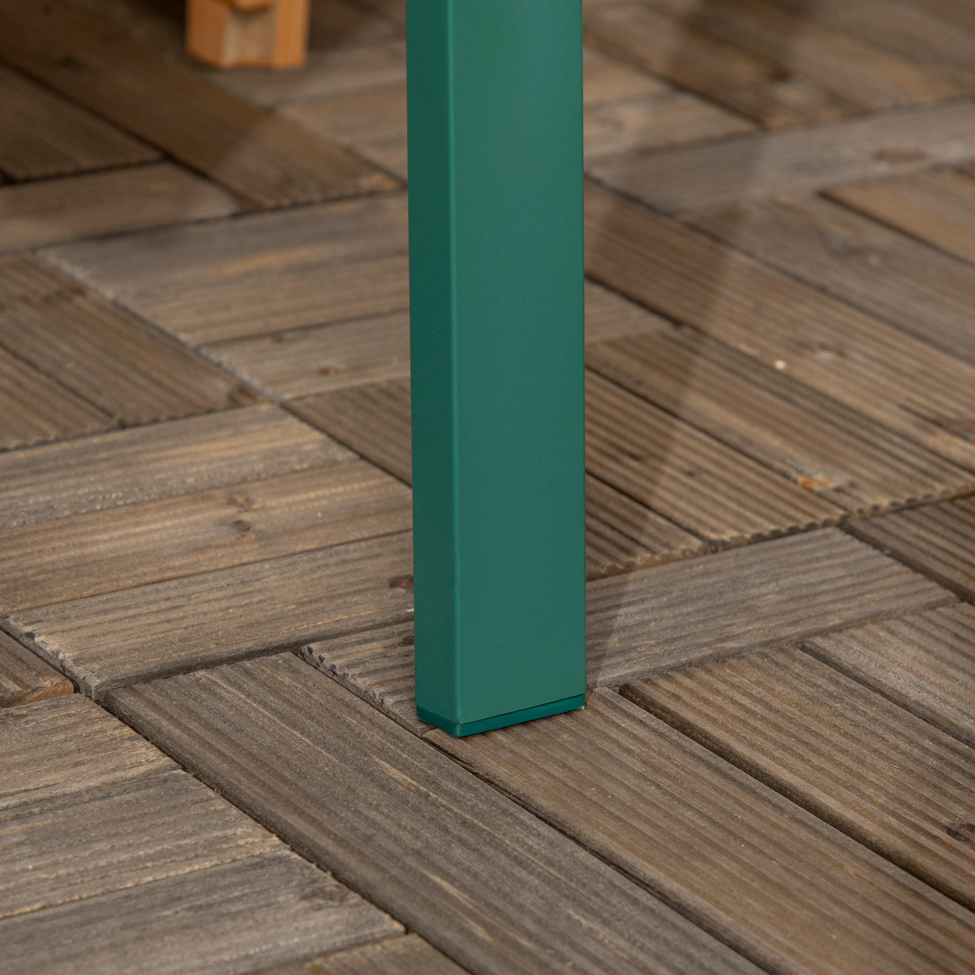 Gartenbank aus Metall, 2-Sitzer, wetterbeständig, 127 cm x 63 cm x 83 cm, Grün