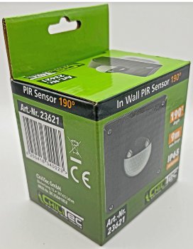 Unterputz PIR Bewegungsmelder 190° IP65 / 2 & 3 - Draht Technik, anthrazit