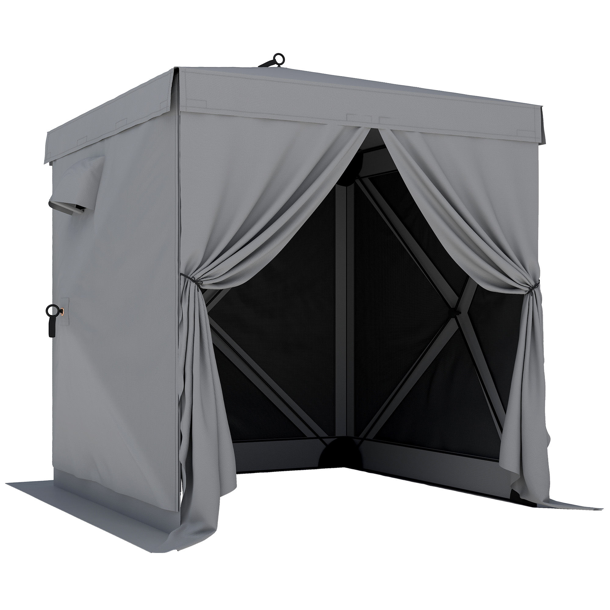 Pavillon 1,85x1,85m Wasserdicht Stabil Winterfest Pop-up Faltpavillon mit 4 Mesh-Seitenteilen Tasche, UV 30+