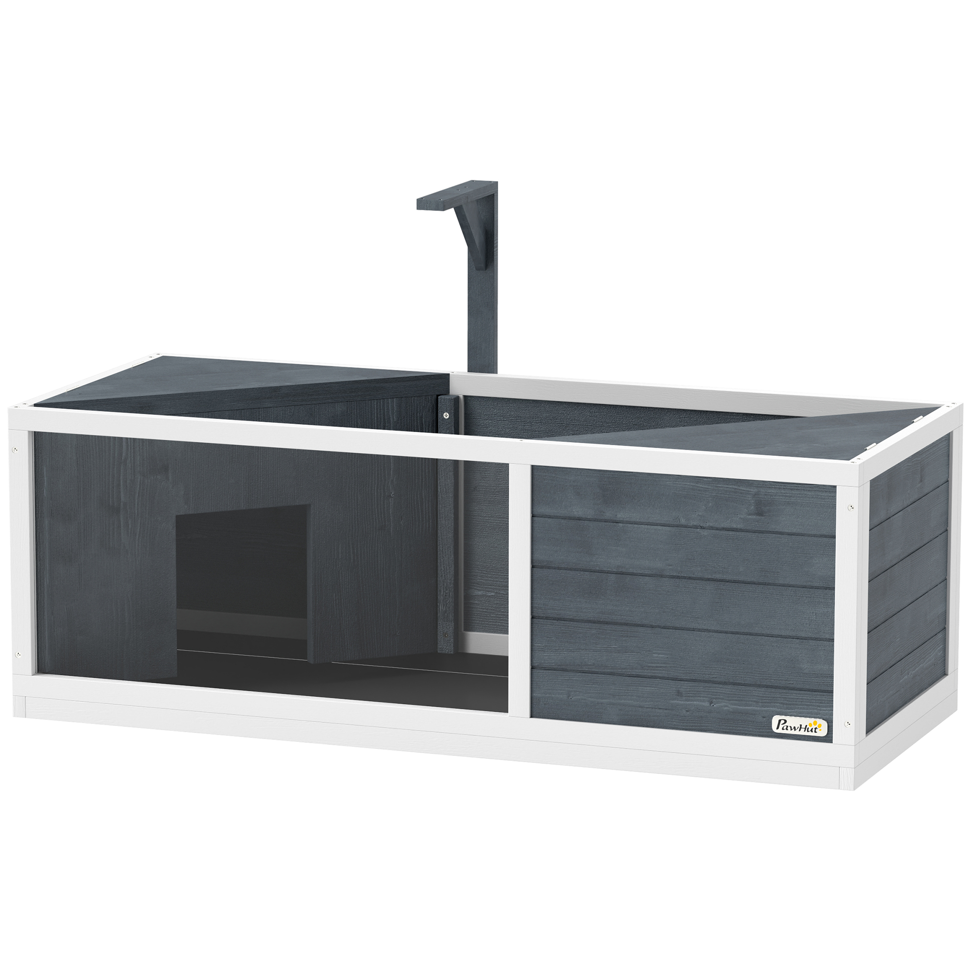 Schildkrötenhaus mit leicht zu öffnender Oberseite, Lampenvorrichtung, transparenter Front, 120 x 50 x 40 cm, Grau