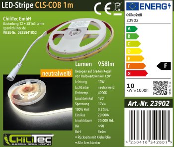 LED-Stripe "CLS-COB V2" 1m, neutralweiß, 12V, 10W,  958 Lumen