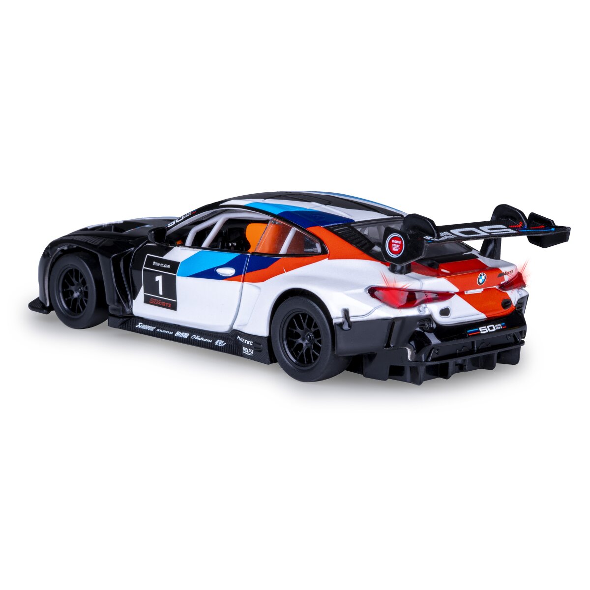 BMW M4 GT3 Diecast 1:32 weiß inkl. Knopfzellen
