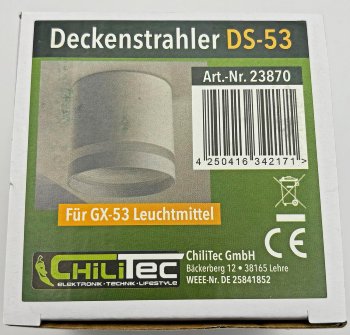 Deckenleuchte "DS-53" Aufbau, für GX53 Leuchtmittel, Weiß matt
