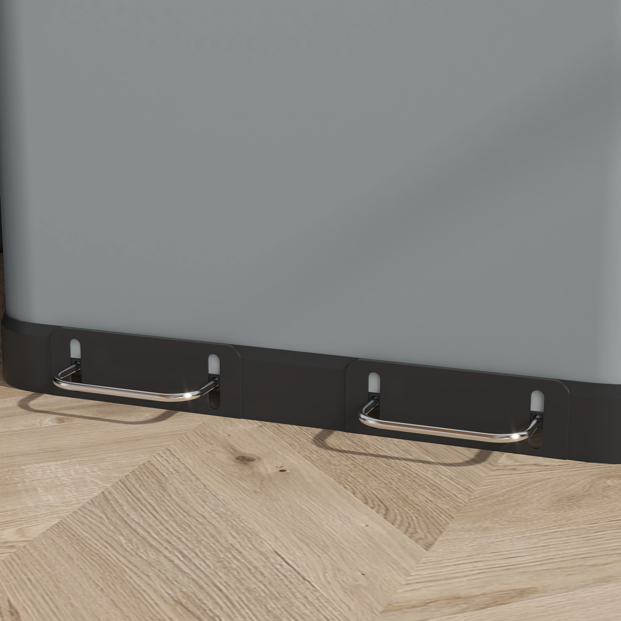 Doppelfach-Mülleimer, 2 x 30L, fingerabdruckresistent, Pedal, herausnehmbare Inneneimer, Grau