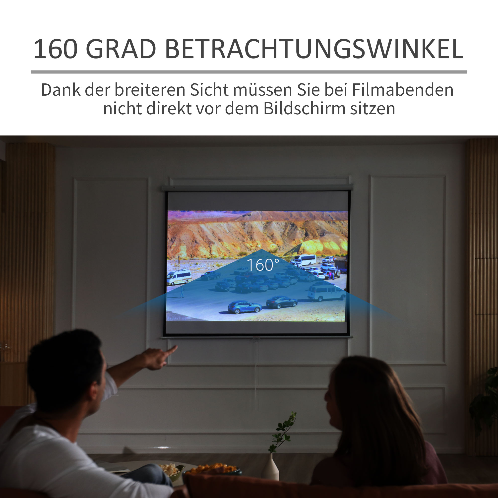 Beamer Leinwand 203 x 152 cm 100 Zoll 4:3/ 16:9 Projektionsleinwand Manuell für Heimkino