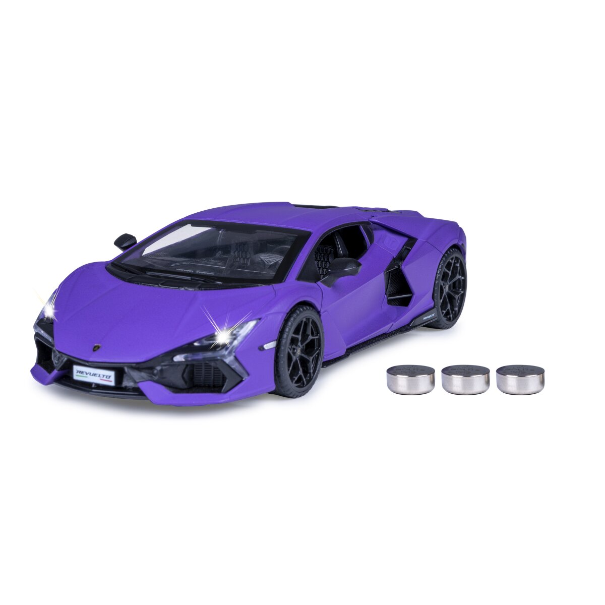 Lamborghini Revuelto Diecast 1:32 lila inkl. Knopfzellen