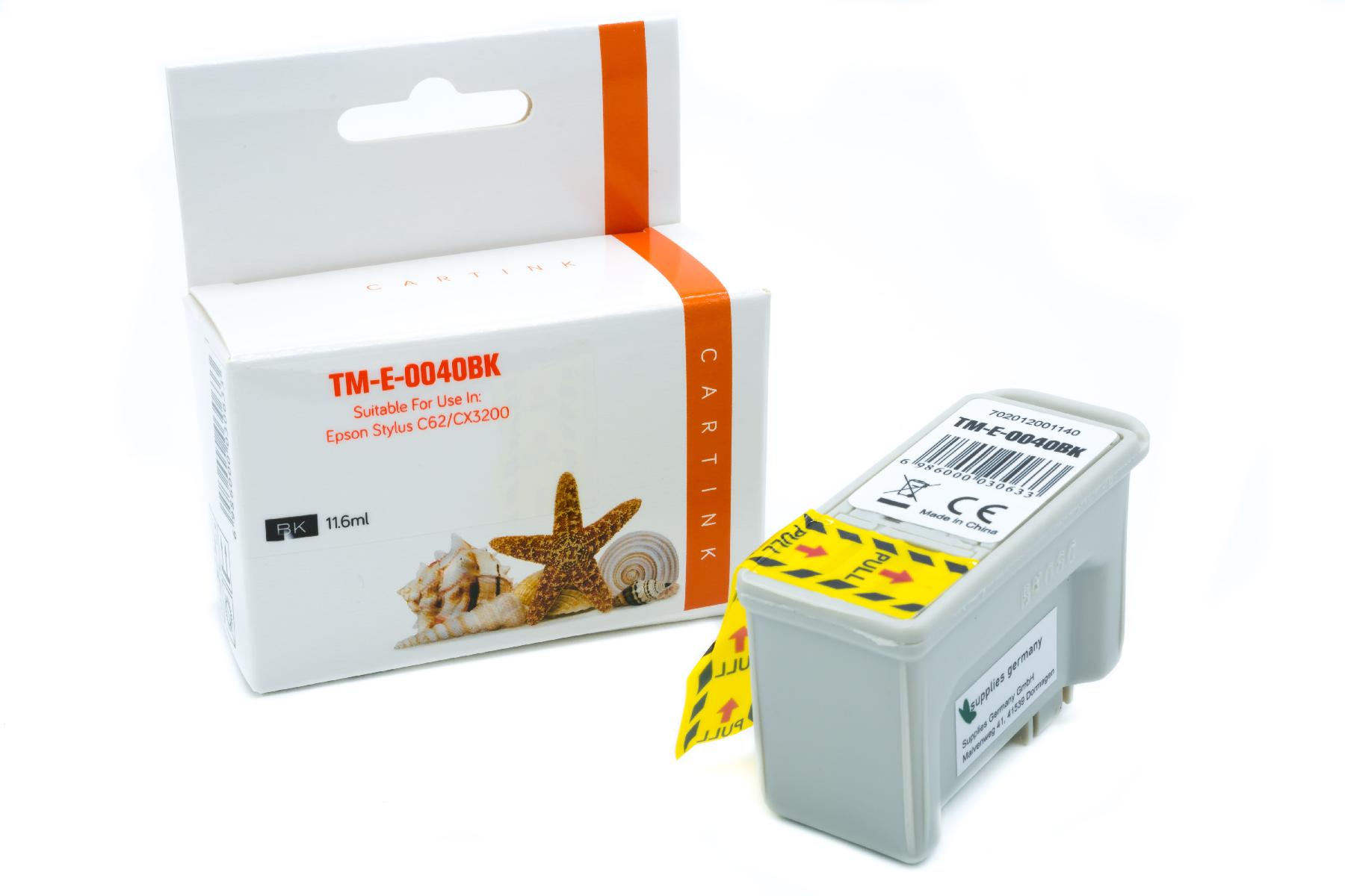 T040 alternativ Seestern Tinte schwarz für Epson / C13T04014010 / 17ml