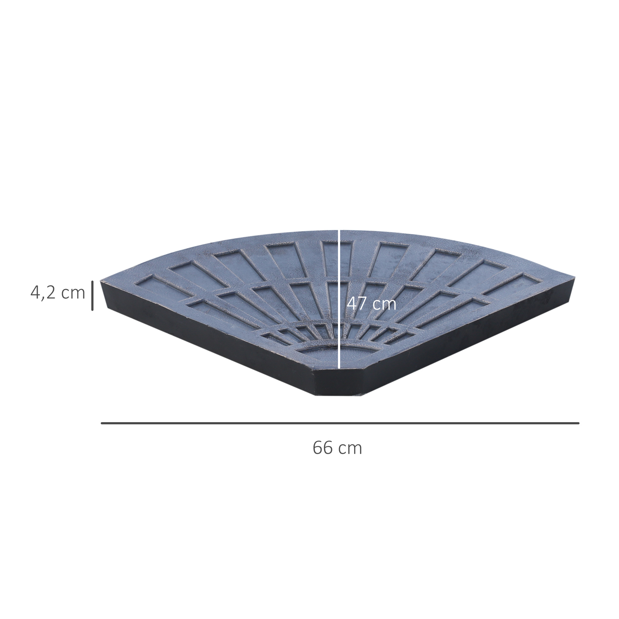2-tlg. Set Gewichte für Sonnenschirmständer Platten-Schirmständer Sonnenschirmbasis halbrund mit Handgriff Kunstharz + Metall Bronze 66 x 47 x 4,2 cm 30 kg