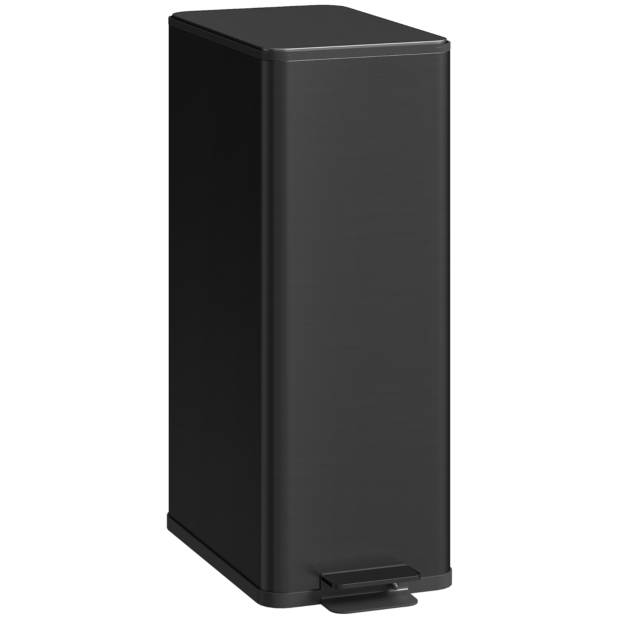 Mülleimer 20l, Soft-Close-Deckel, Deodorant-Fach, Fingerabdrucksicher, Edelstahl, Schwarz
