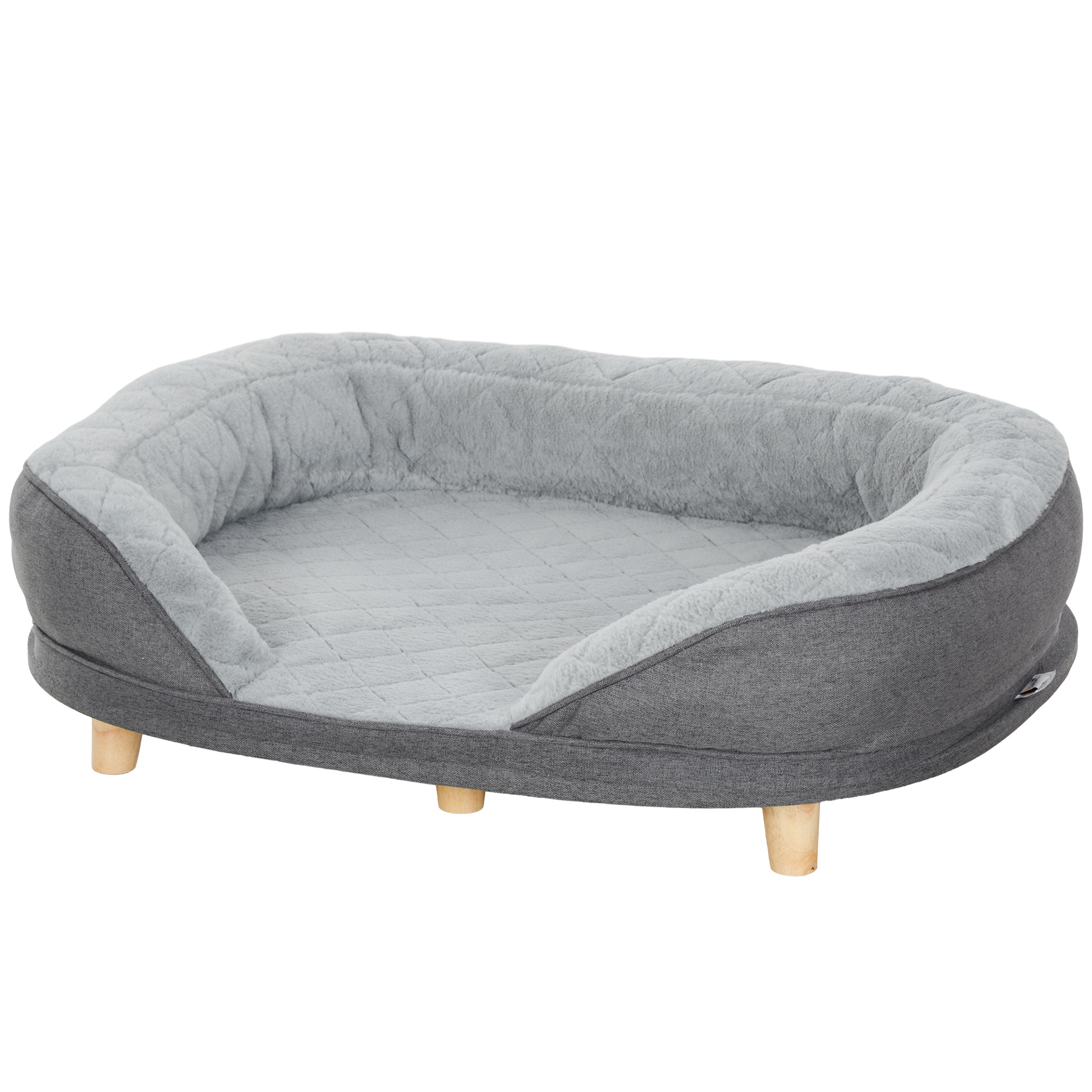 Hundebett für Hunde bis 25 kg, abnehmbarer Bezug, rutschfeste Füße, 90 x 78 x 25 cm, Grau Hundebett für Hunde bis 25 kg, abnehmbarer Bezug, rutschfeste Füße, 90 x 78 x 25 cm, Grau