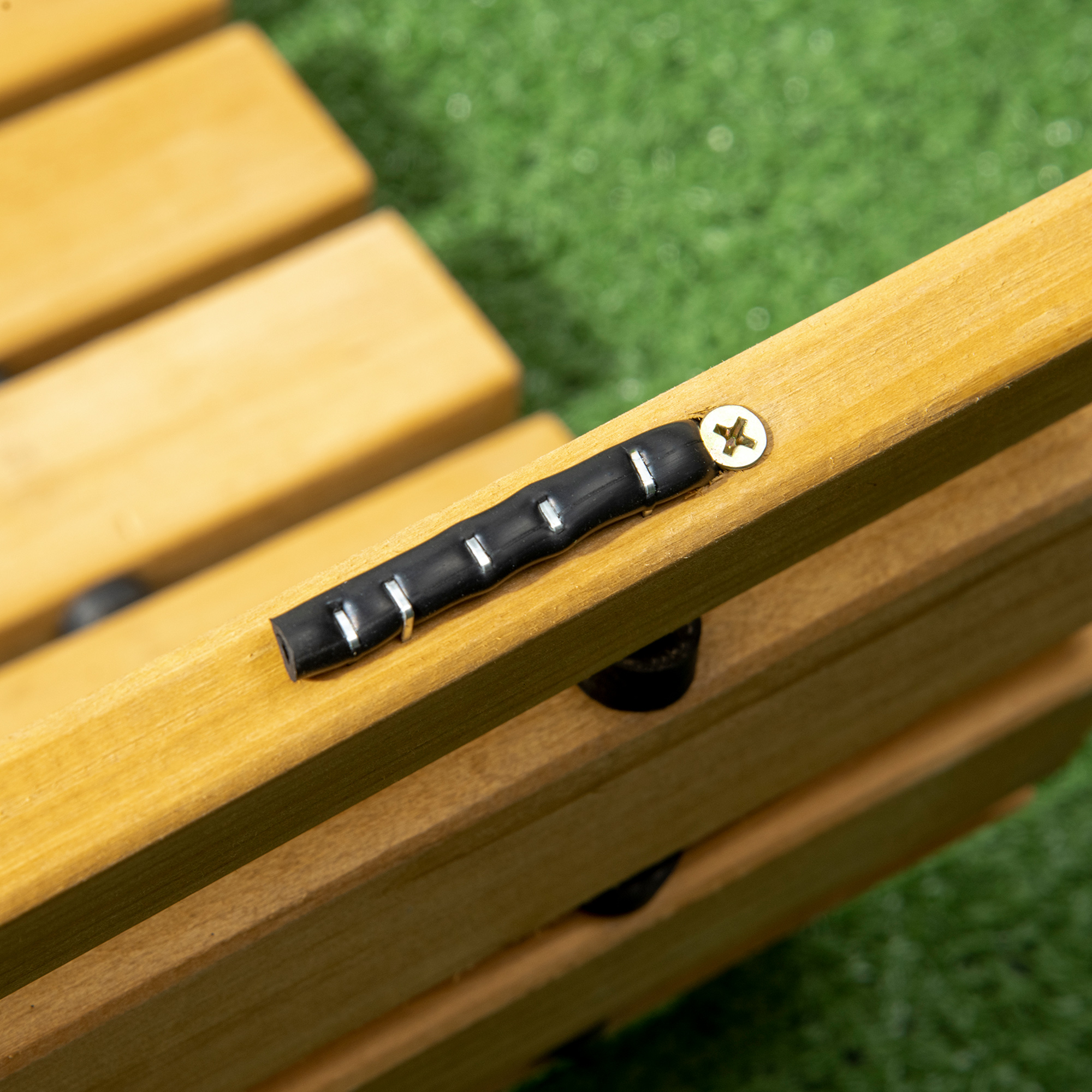 Rollweg Gartenweg 185 x 60  cm, Ausrollbarer Holzweg, Gehweg aus Tannenholz für Garten, Terrasse, Strand