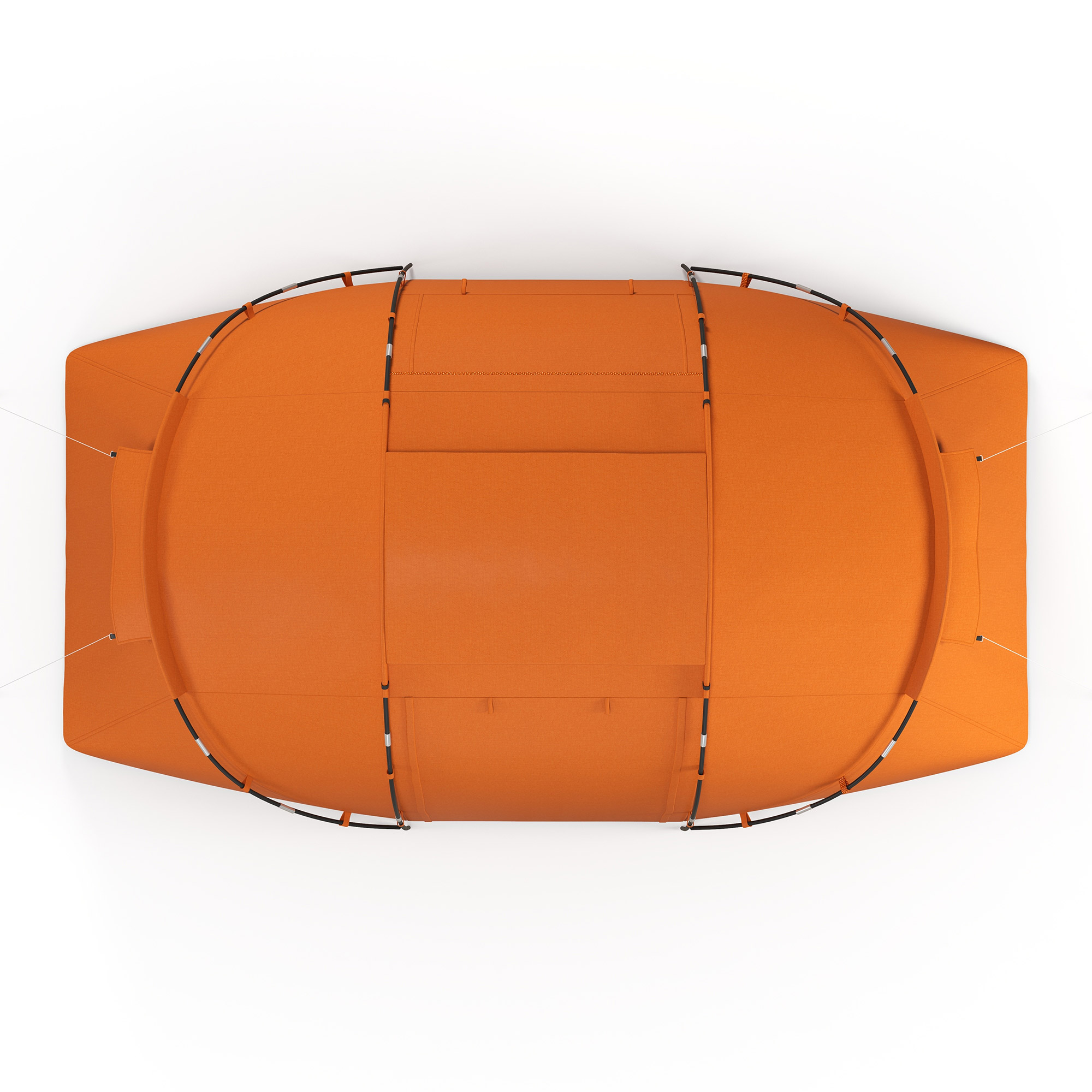 Tunnelzelt für 4-6 Personen, Campingzelt mit Tür, Bodenplane, 2000mm wasserdicht Orange
