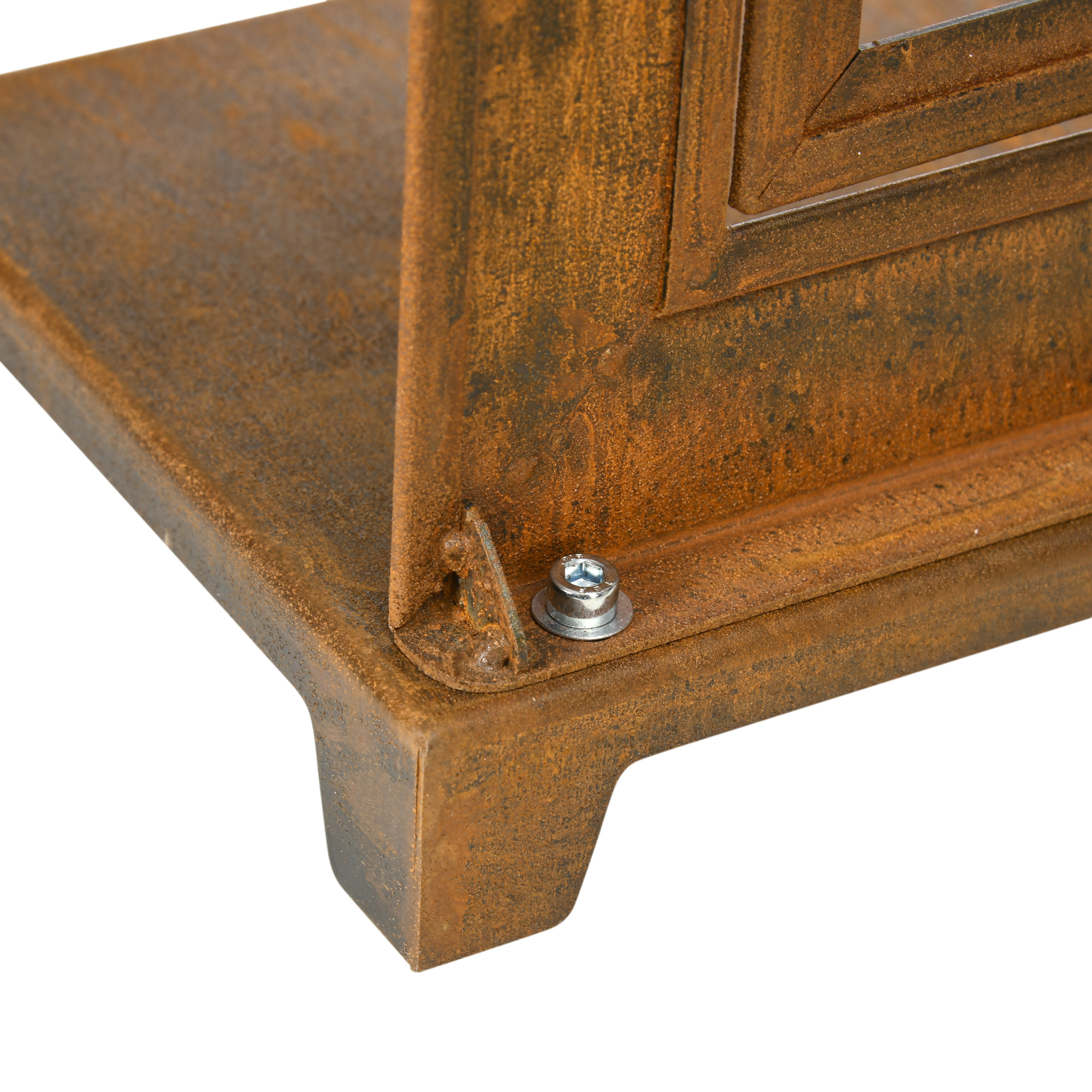 dekorativer Fensterrahmen für den Garten, Vintage-Design, 55 cm x 19 cm x 80 cm, Metall, Braun