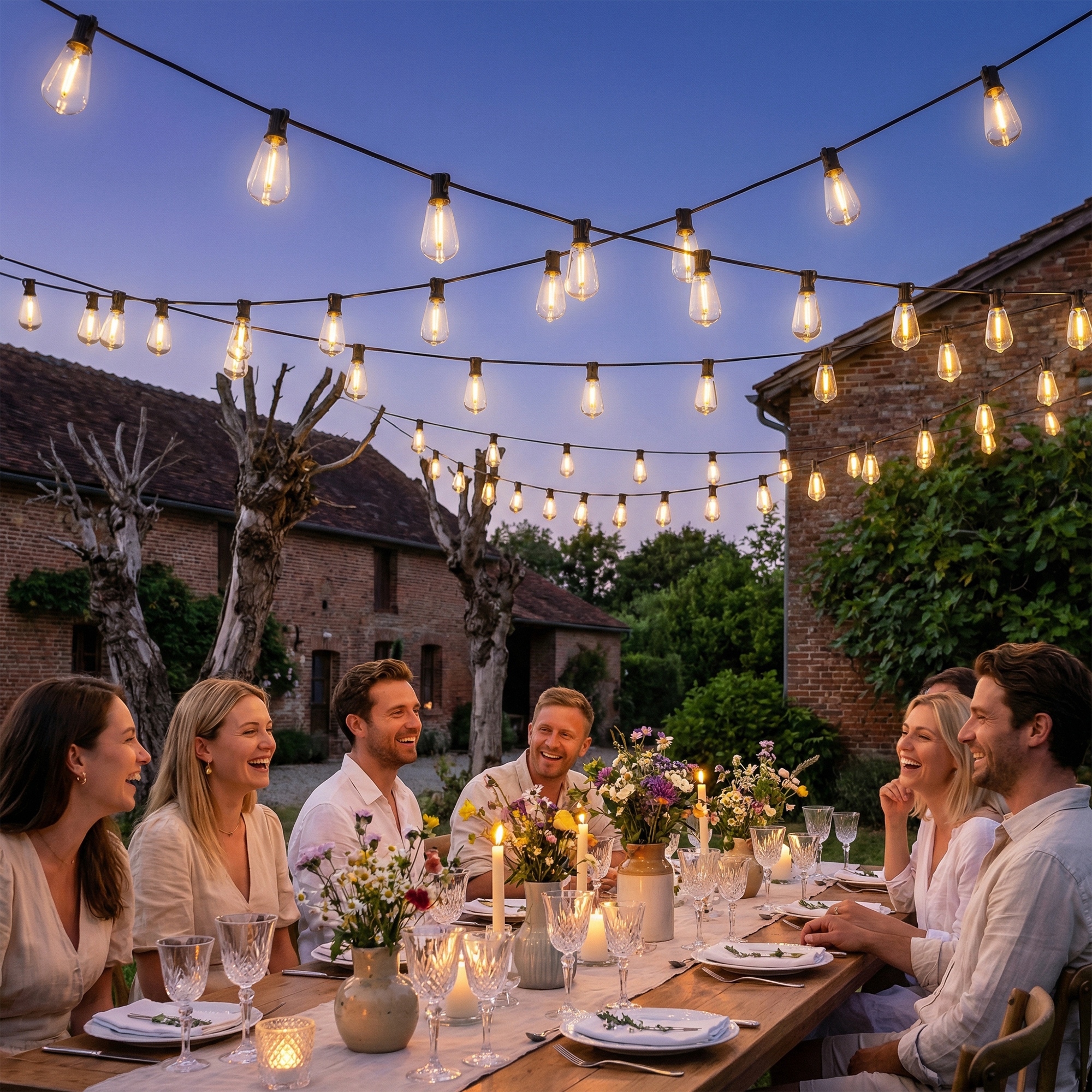 50 LED Vorhanglichter, 18 m verbindbare Lichterkette, IP44 spritzwassergeschützt, Innen- und Außendekoration