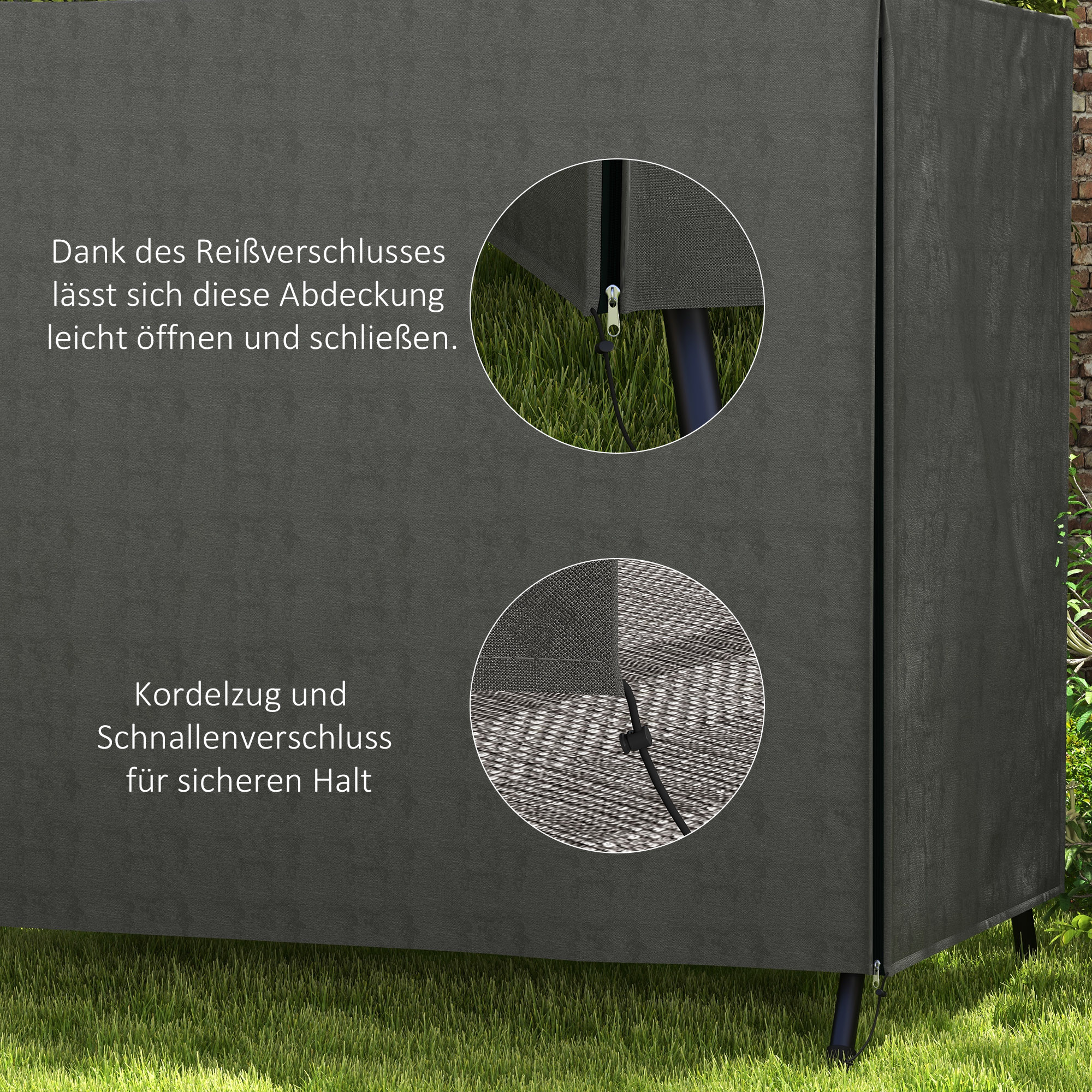Abdeckung für Gartenschaukel, Schutzhülle für Hollywoodschaukel, Abdeckhaube, wasserfest, 177 x 114 x 152 cm, Grau