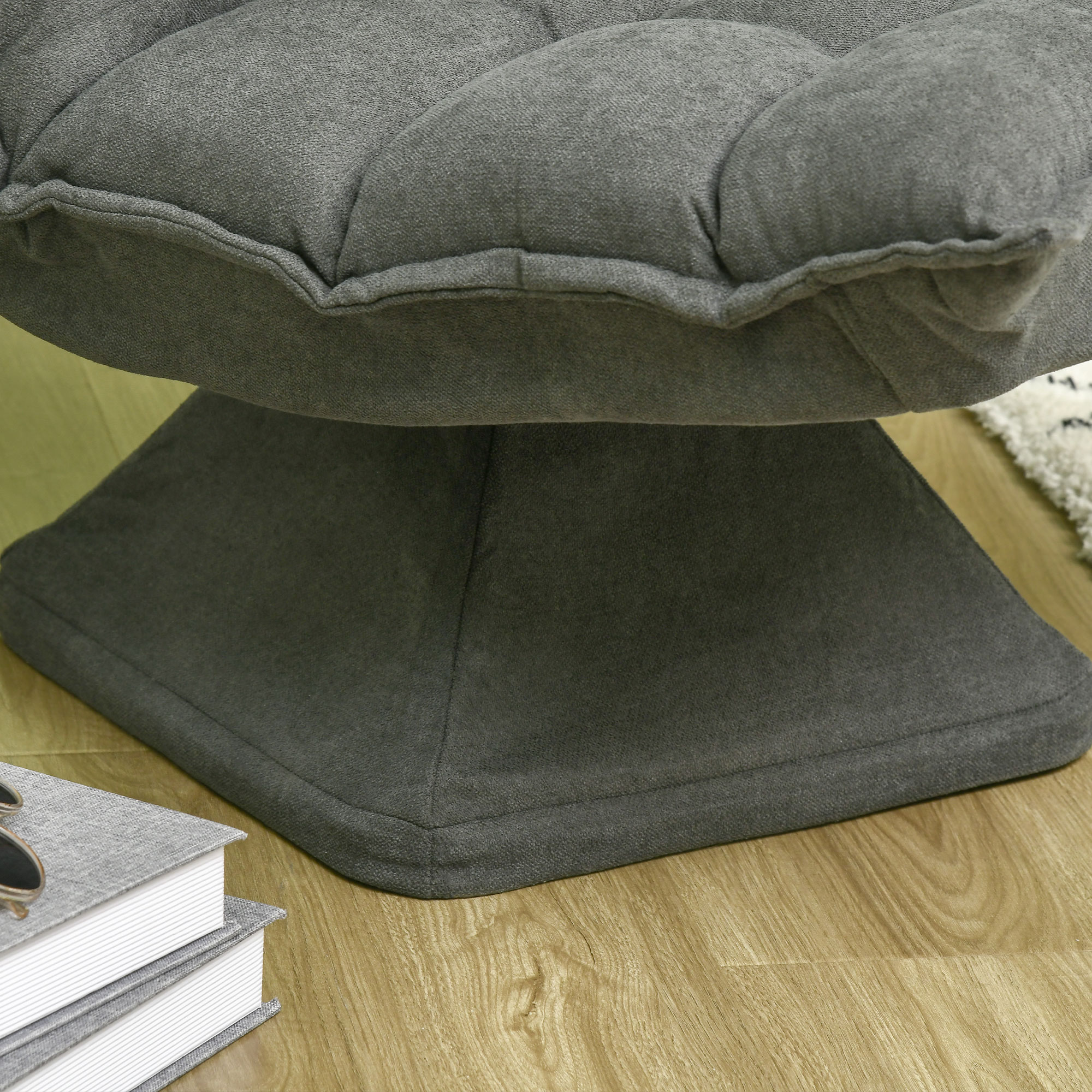 Relaxsessel Lesesessel, drehbar, Leinenoptik, 62 cm x 70 cm x 95 cm, Grau