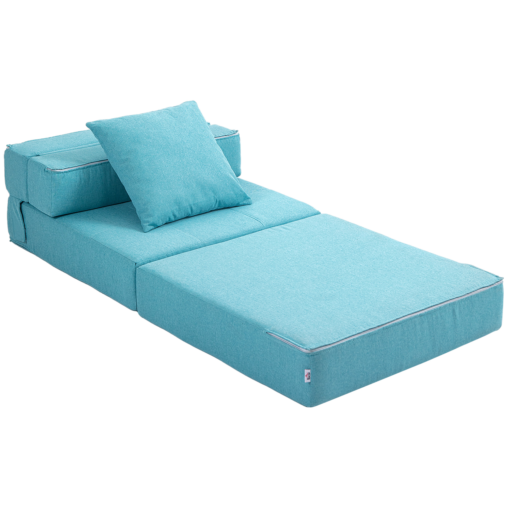 Schlafsessel Relaxsessel Gästebett. abnehmbarer Bezug, 70 cm x 70 cm x 61 cm, Hellblau