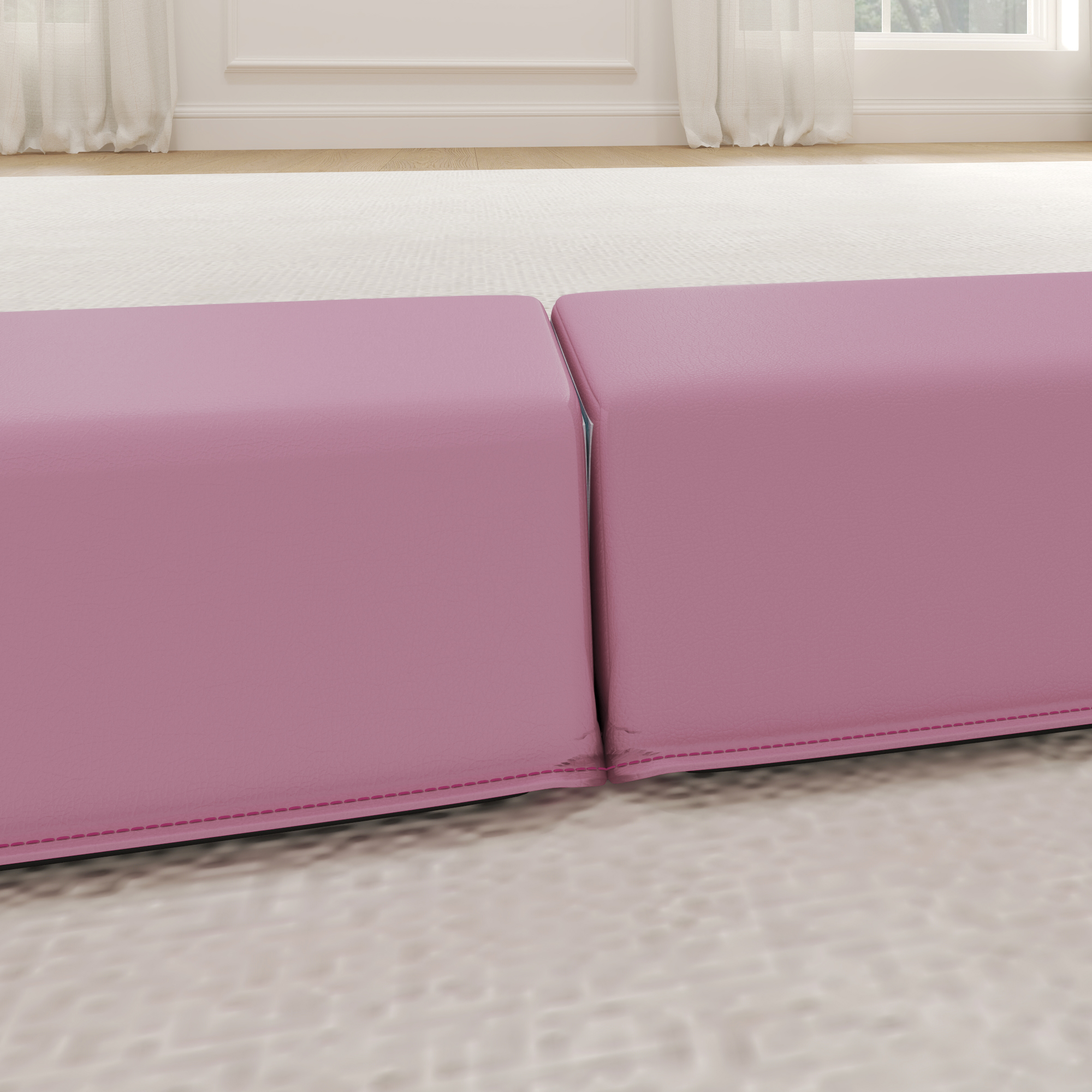 Schwebebalken 2,4 m, faltbar, rutschfester Boden, für 3+ Jahre, bis 80 kg, Rosa