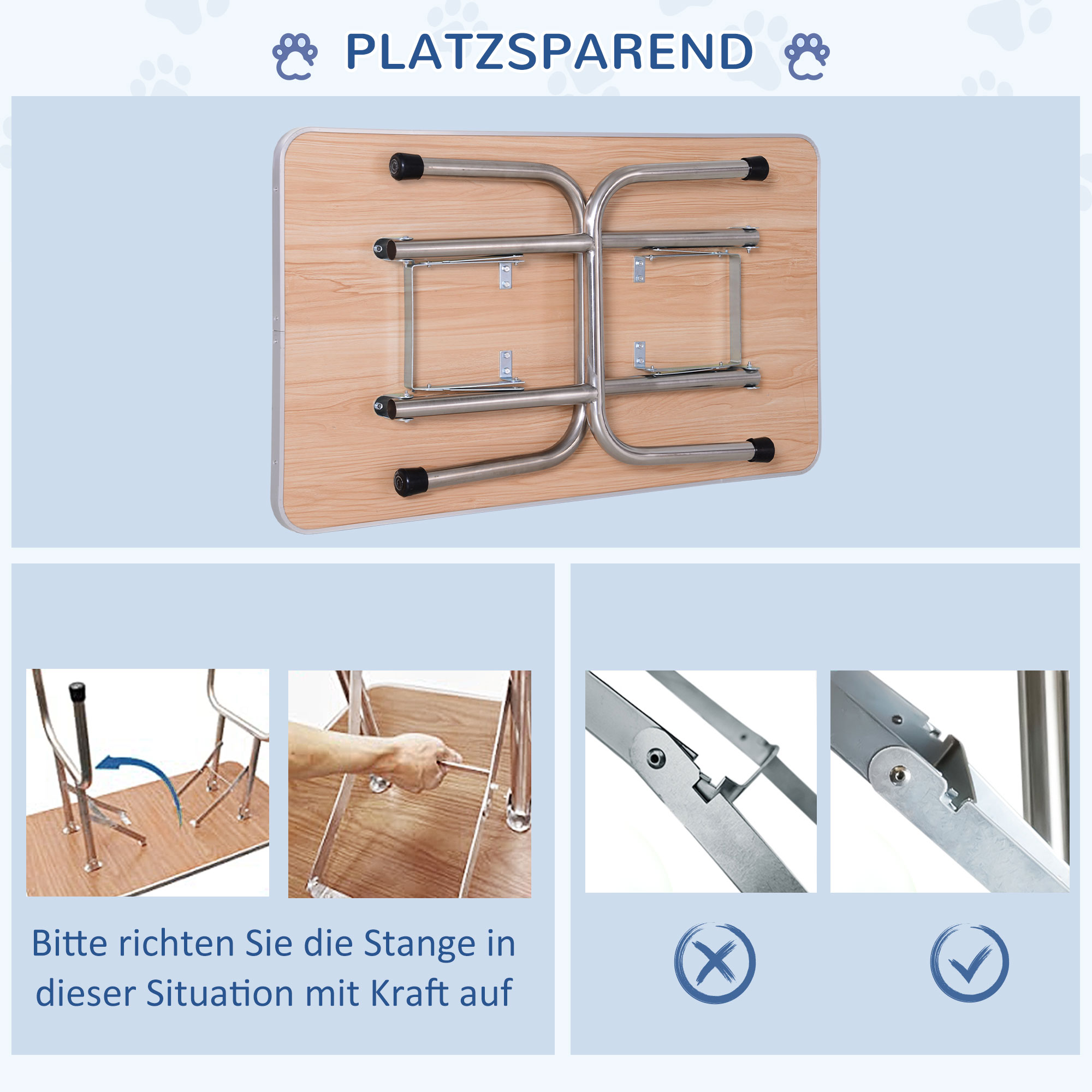 Hundepflegetisch Höhenverstellbar Tierpflegetisch Klappbar Hunde Pflegetisch Hundefriseur Tisch Schertisch Trimmtisch mit Unterkorb für Hunde Katzen bis zu 100 kg Schwarz