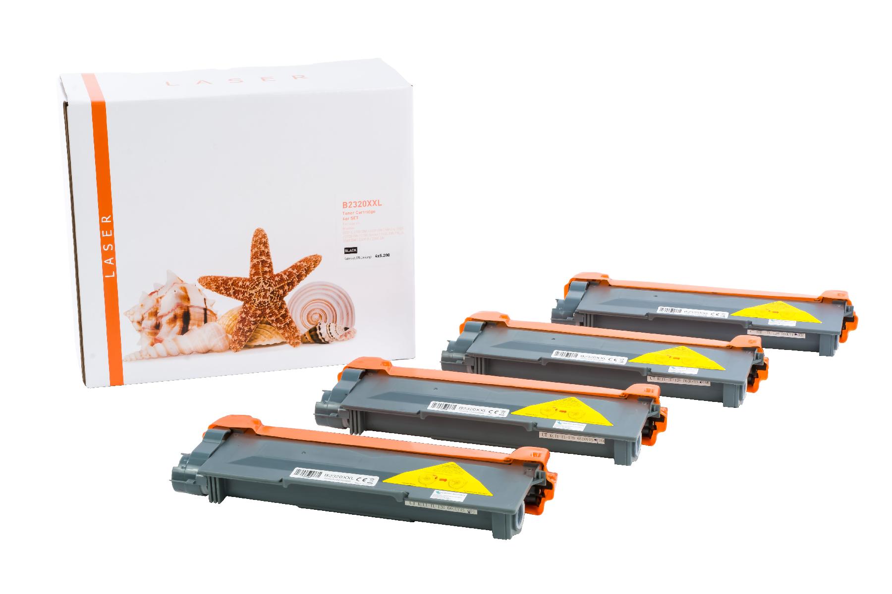 4er Set TN2320XXL alternativ Toner black B / TN2320 / 4x5.200 Seiten 4er Set TN2320XXL alternativ Toner black B / TN2320 / 4x5.200 Seiten