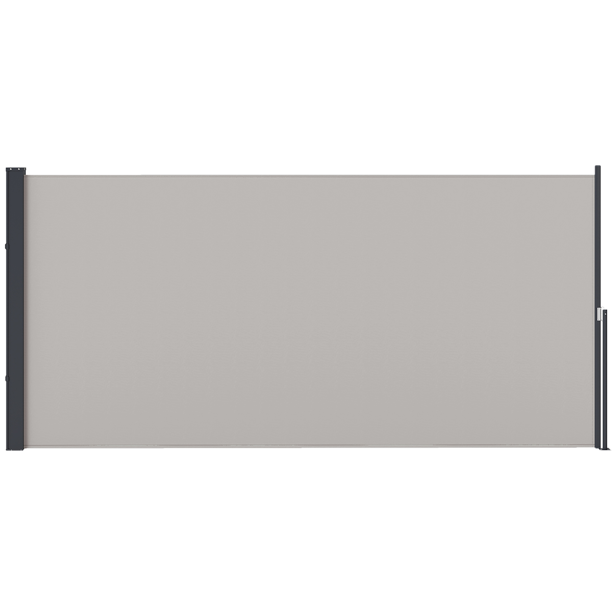 Seitenmarkise, Seitenrollo, ausziehbar, Sichtschutz, Aluminium/Polyester, 3 x 1,4 m, Hellgrau