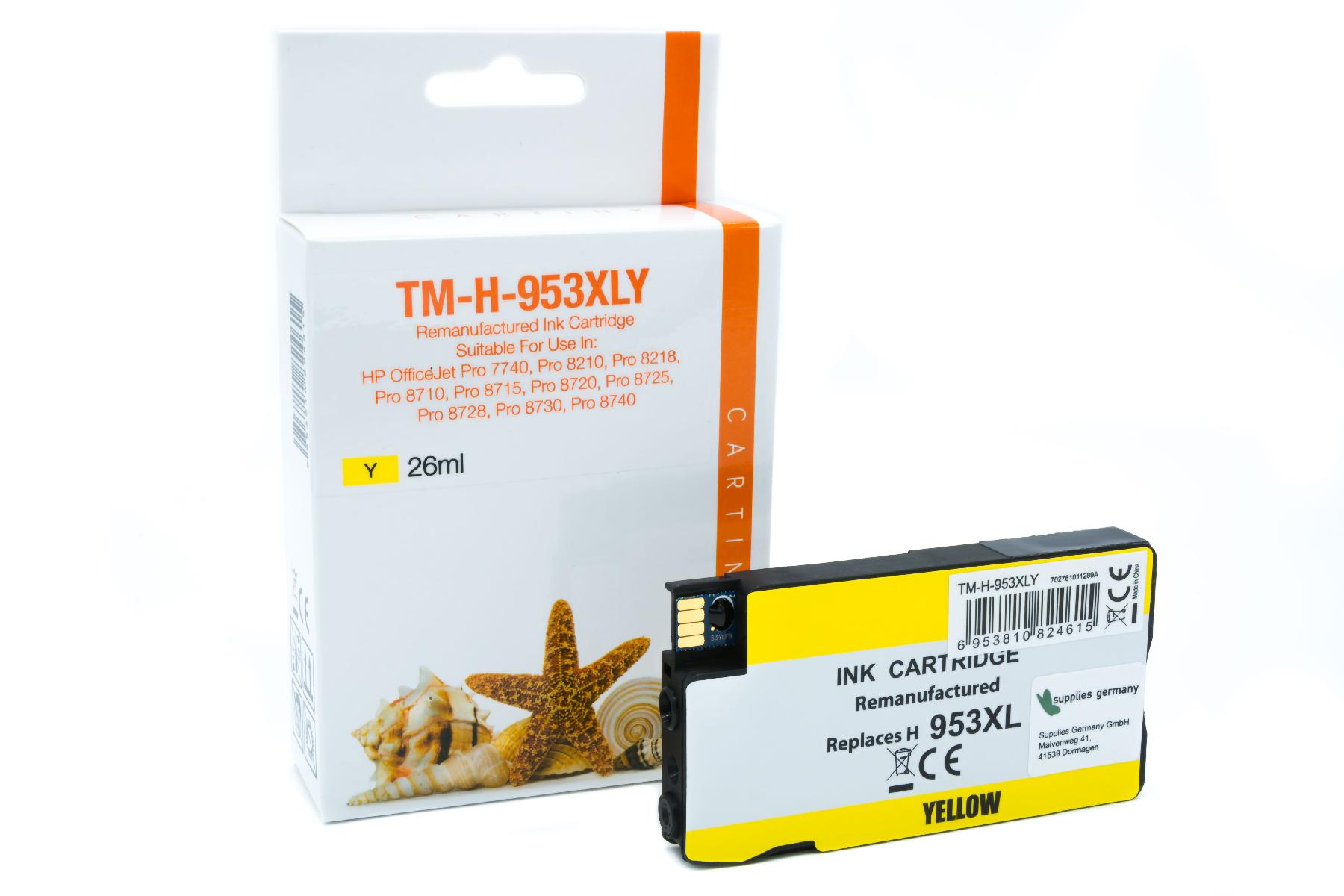953XLY Refill Tinte yellow für HP / F6U18AE / 26ml