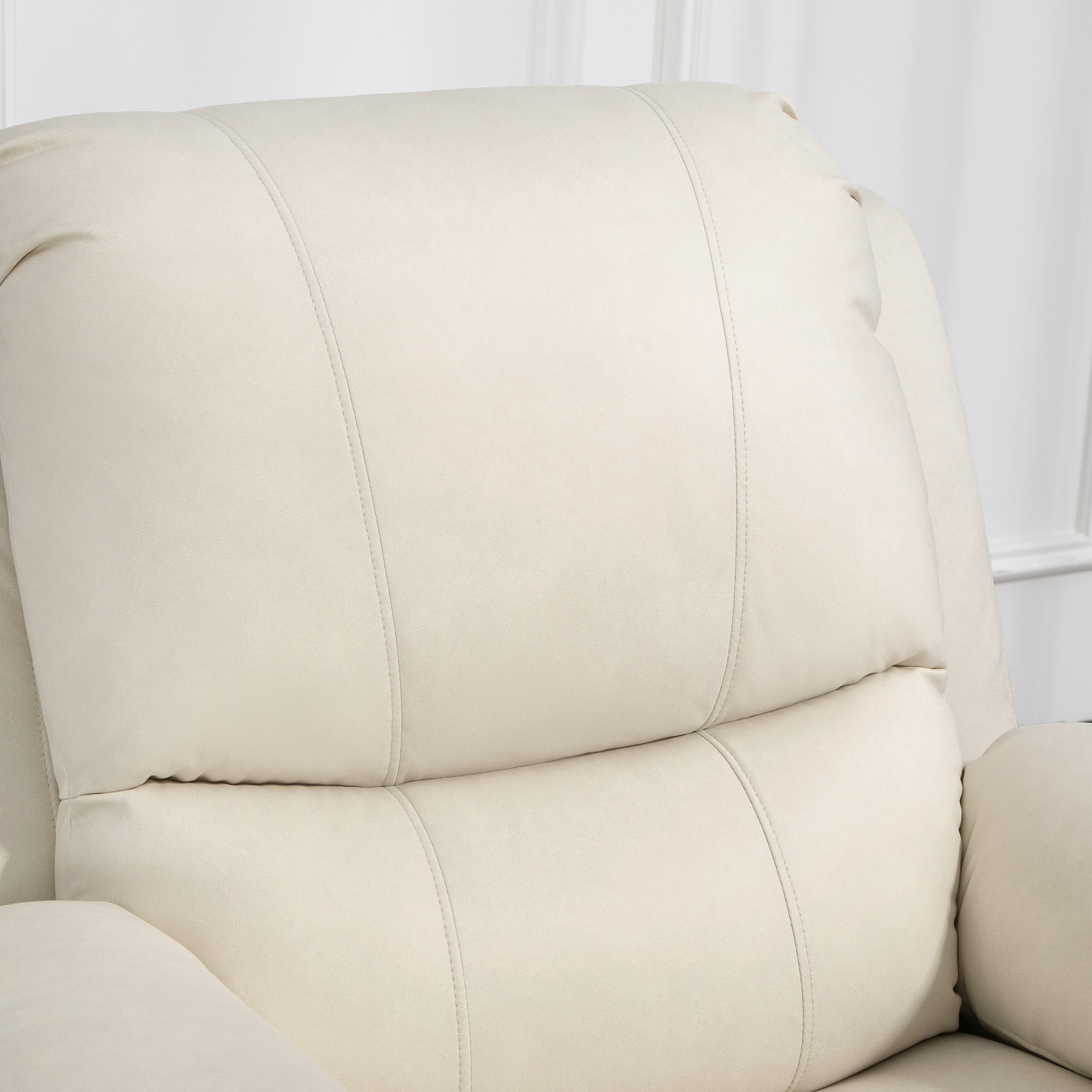 Relaxsessel, verstellbare Lehne & Fußstütze, drehbar, bis 150 kg, Stahlrahmen, 93x100x98cm, Cremeweiß