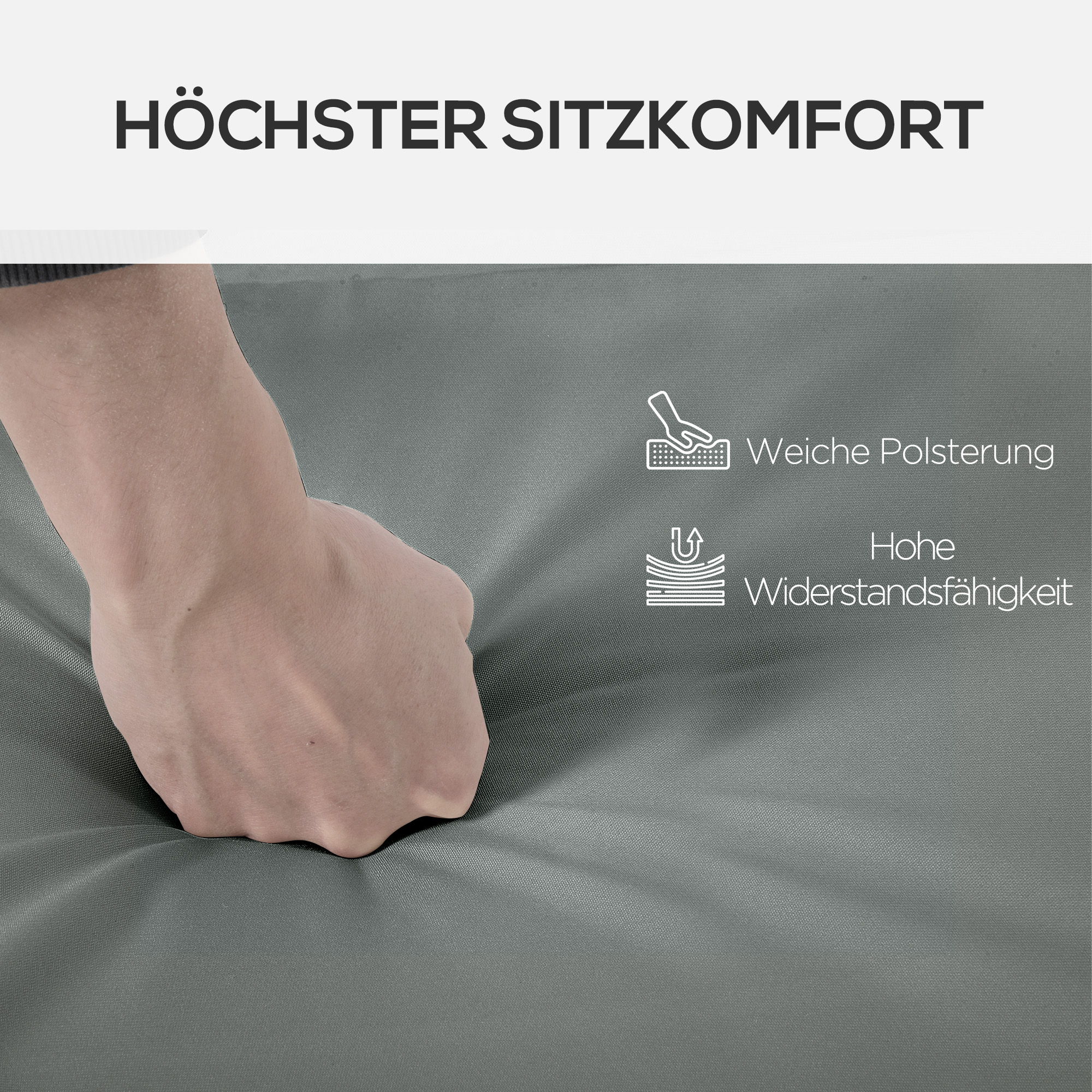 Liegenauflage Liegenpolster Sonnenliege Auflage Gartenliege Polsterauflage Bezug Polyester Dunkelgrau 196 x 55 x 8 cm
