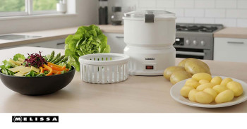 Kartoffelschäler mit Salatschleuder | 1000g Fassungsvermögen | 85 W | Weiß