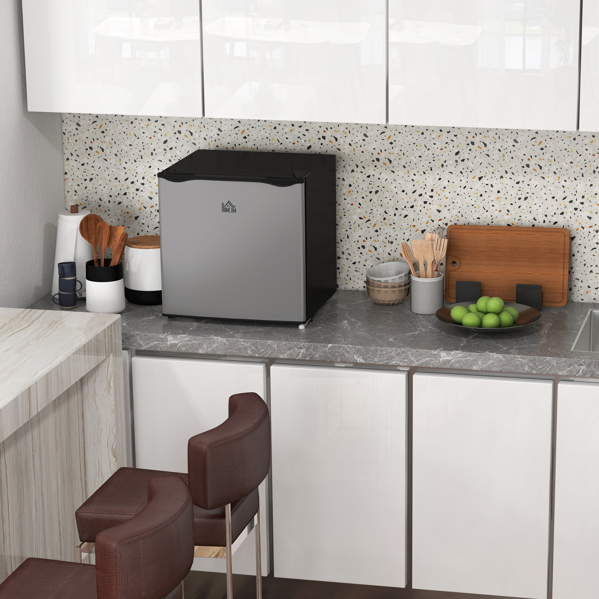 Mini-Gefrierschrank, 35 L Minikühlschrank, -14 bis -24?, 5-stufige Temperaturregelung, 47 x 44,2 x 48,8 cm, Silber