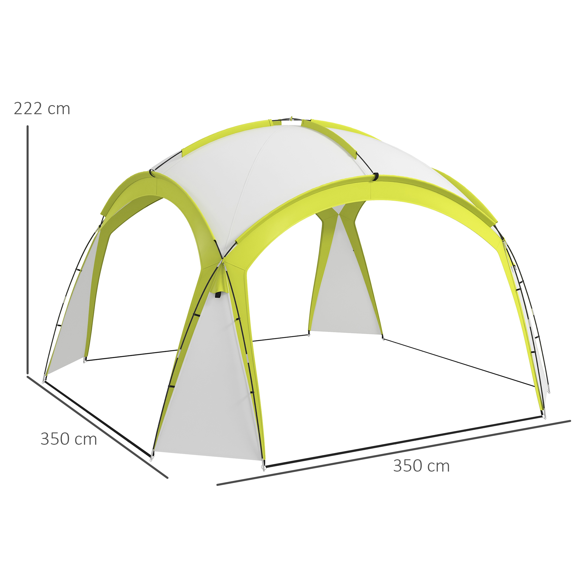 Event Shelter 3,5 x 3,5m Pavillon mit Haken Tür Wasserabweisend winterfest Gartenpavillon Grün