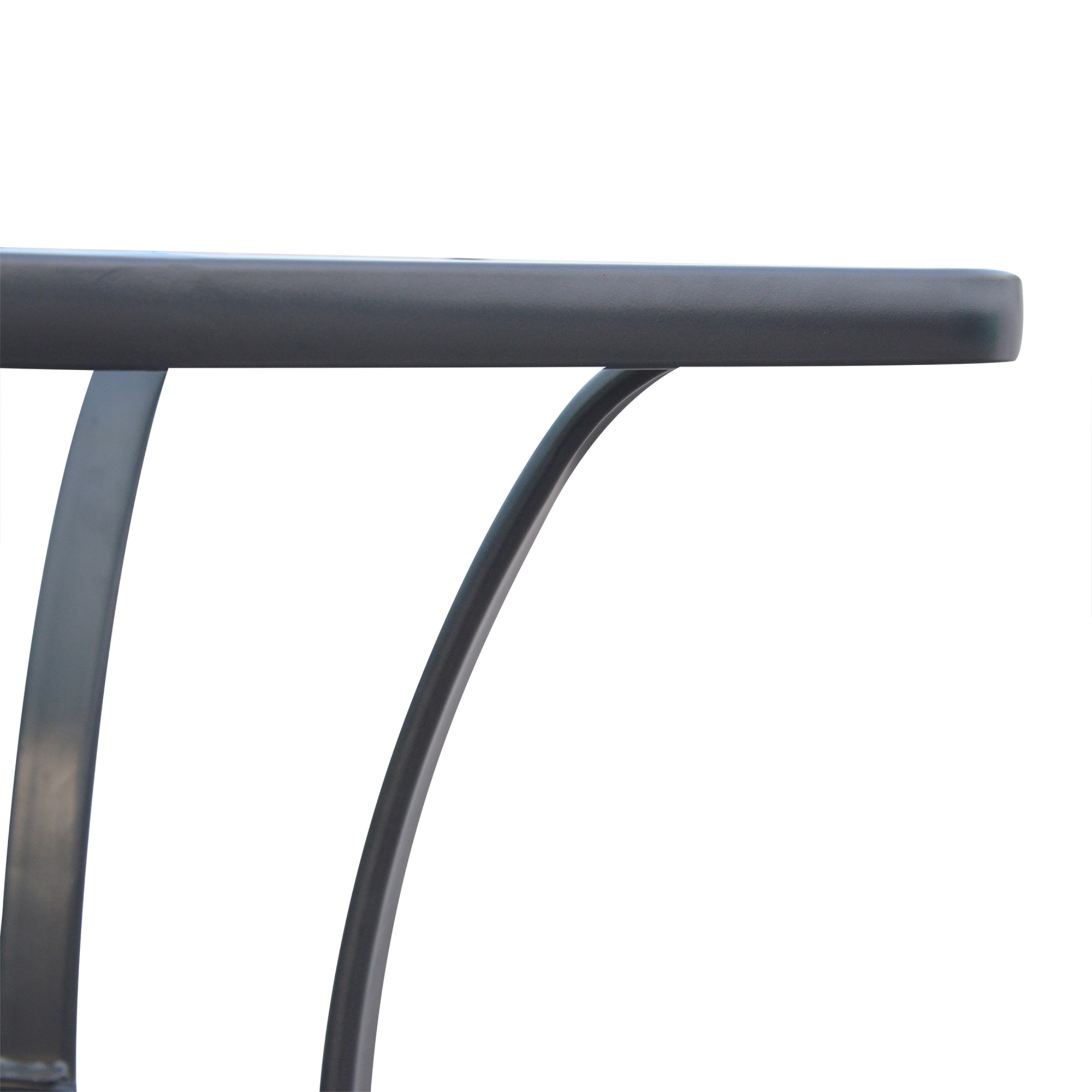 Gartentisch Bistrotisch Glastisch Hartglas+Metall Schwarz L68,5xB68,5xH84cm